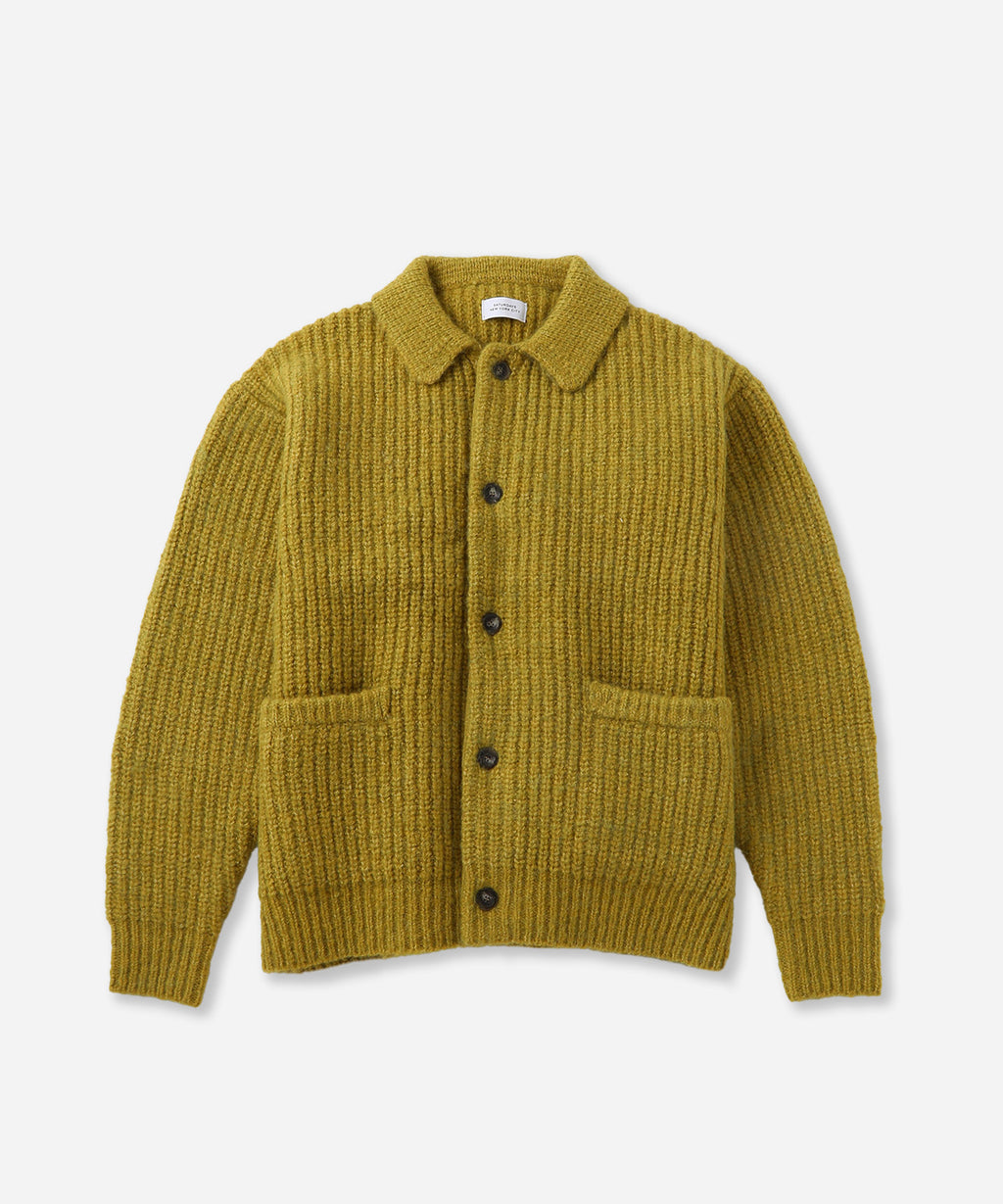 Saturdays NYC Jahmad Long Sleeve Cardigan in Yellow