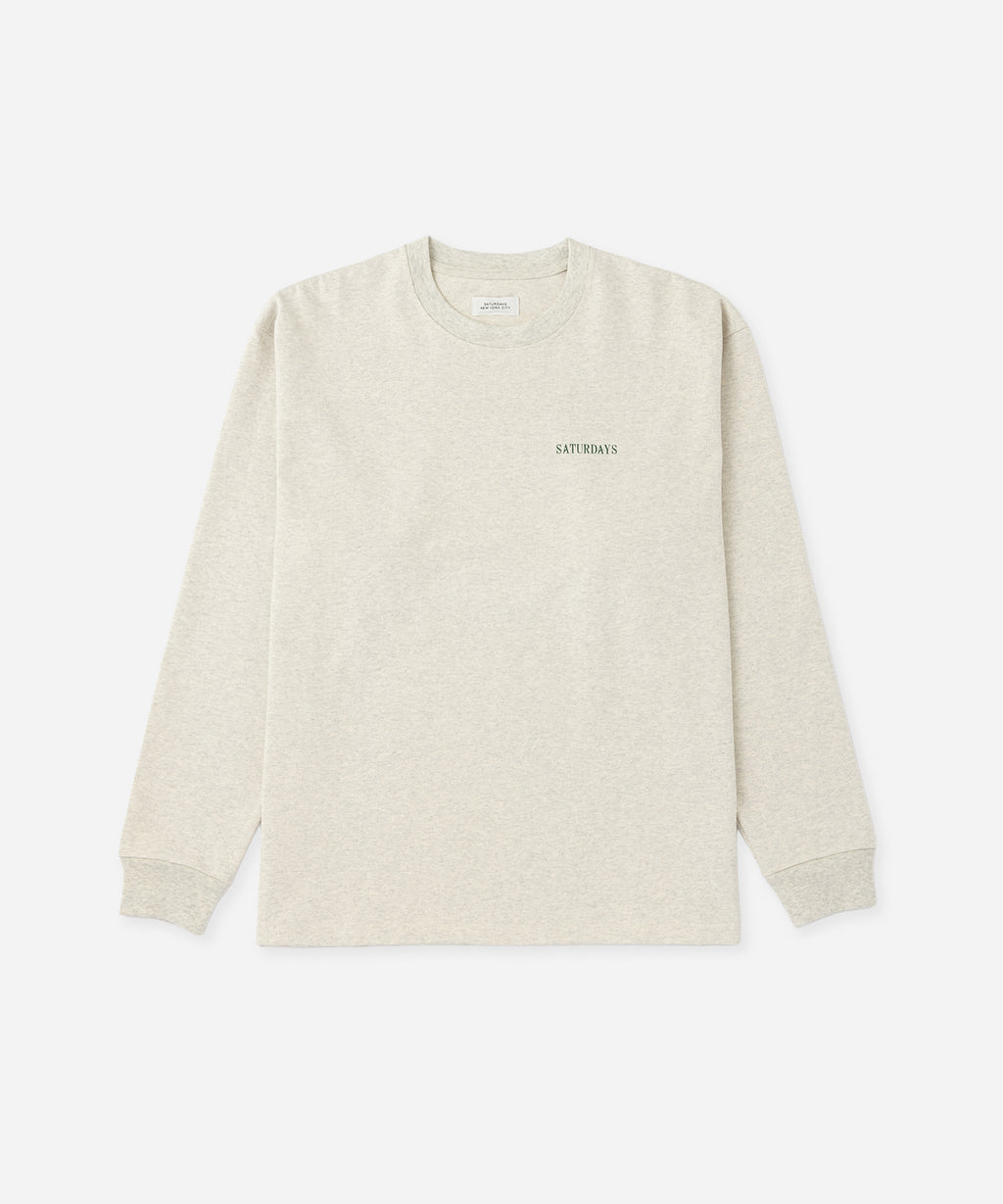 Saturdays NYC Max Weight Vintage Sport Long Sleeve Tee in Light Gray