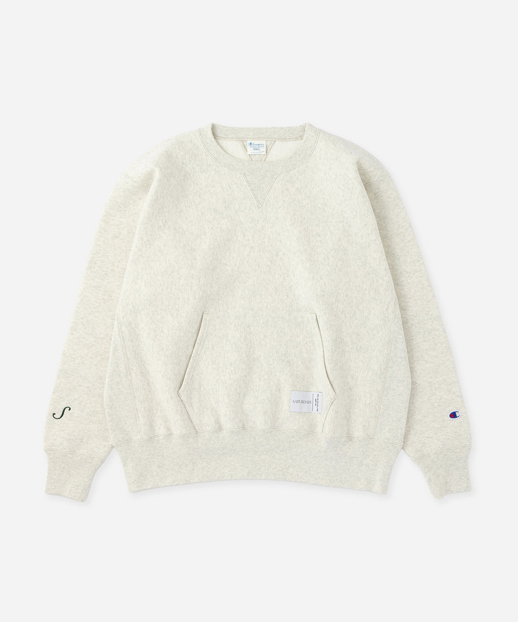 Champion for Saturdays Crewneck Sweatshirt in Oatmeal