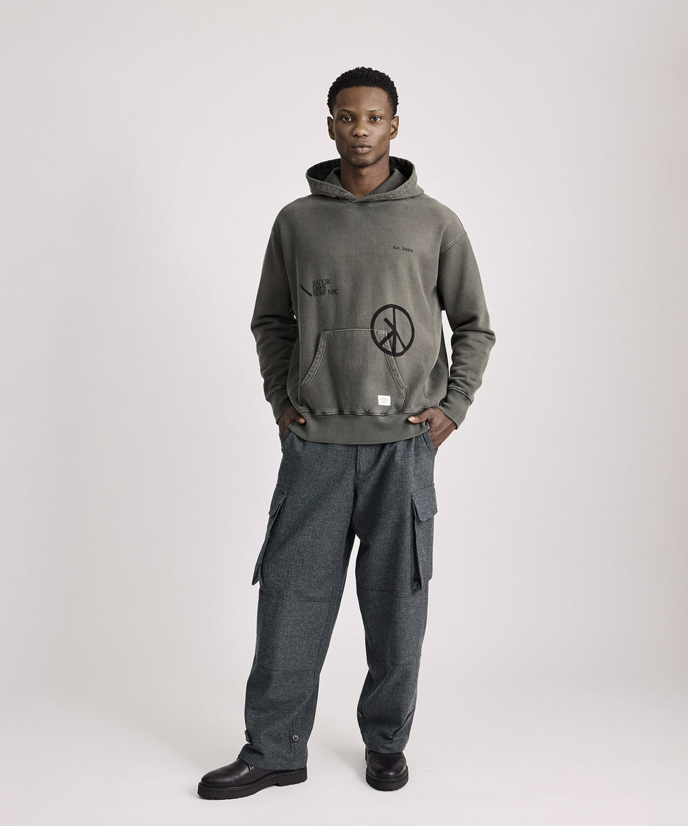 【オリーブ（37）】Warren Sunburned Peace Hoodie Warren Sunburned Peace Hoodie | Saturdays NYC