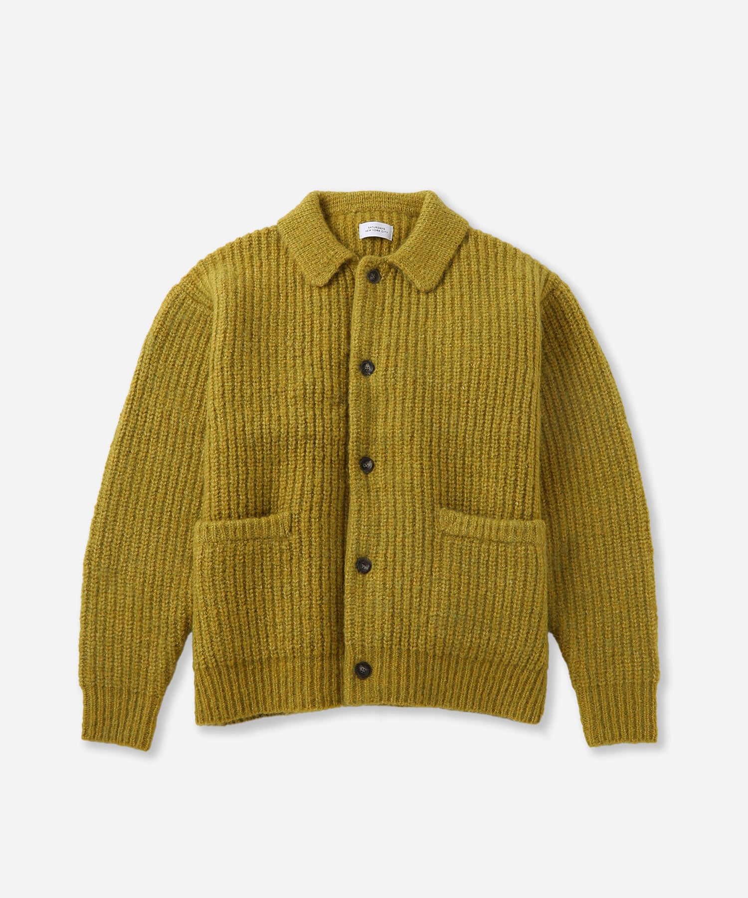 Saturdays NYC Jahmad Long Sleeve Cardigan in Yellow