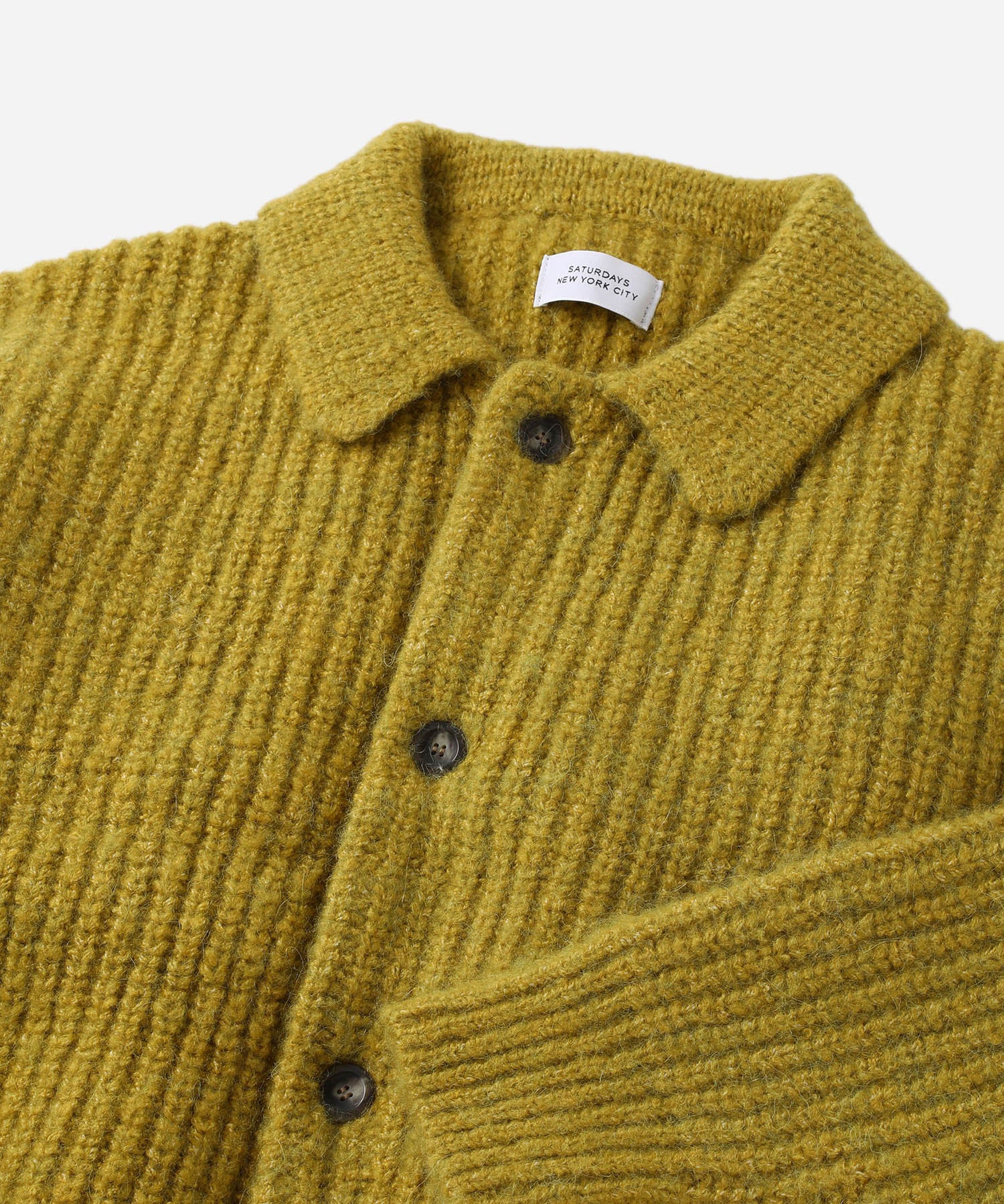 Saturdays NYC Jahmad Long Sleeve Cardigan in Yellow