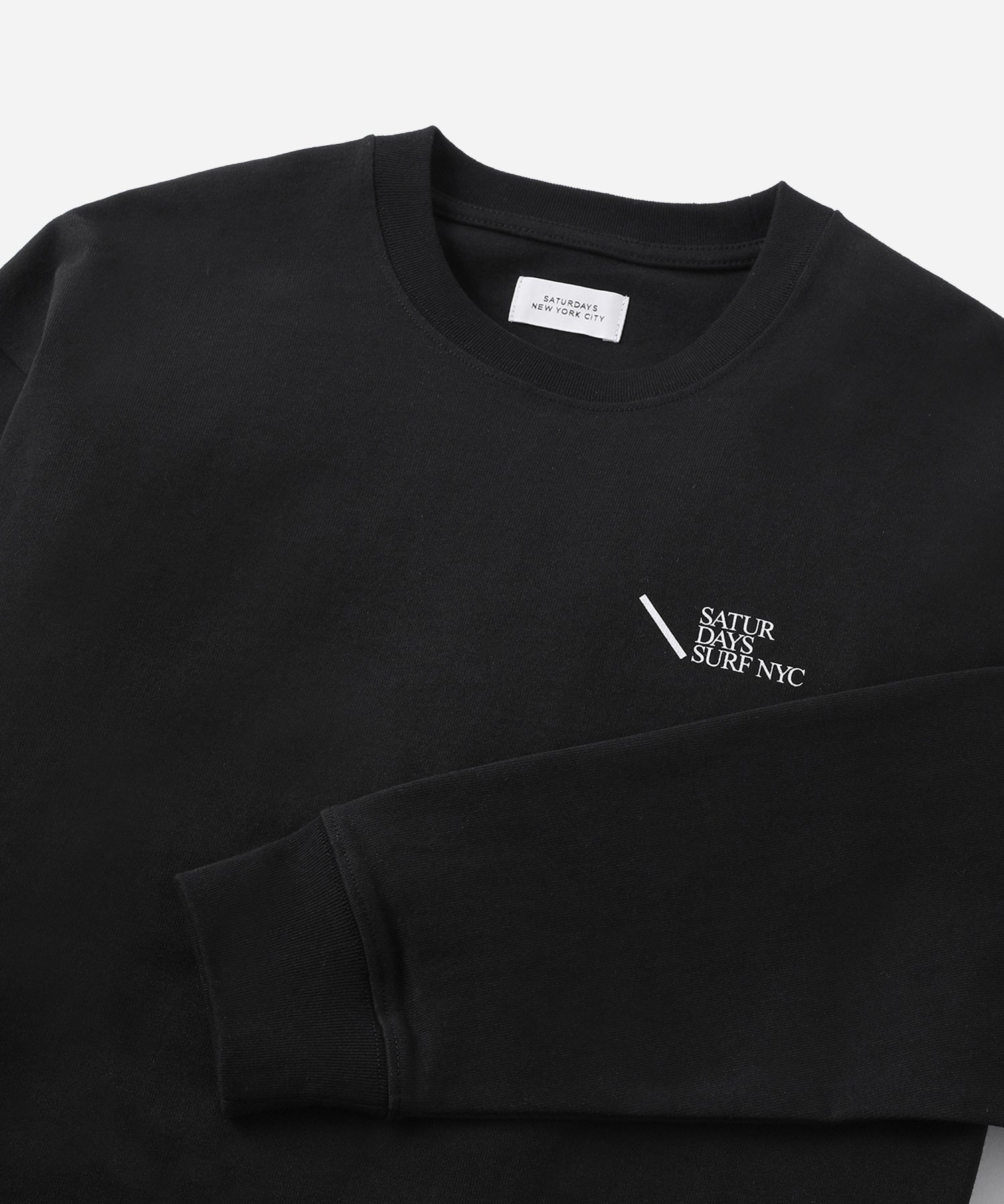 Saturdays NYC Max Weight Relaxed Surf Long Sleeve Tee in Black