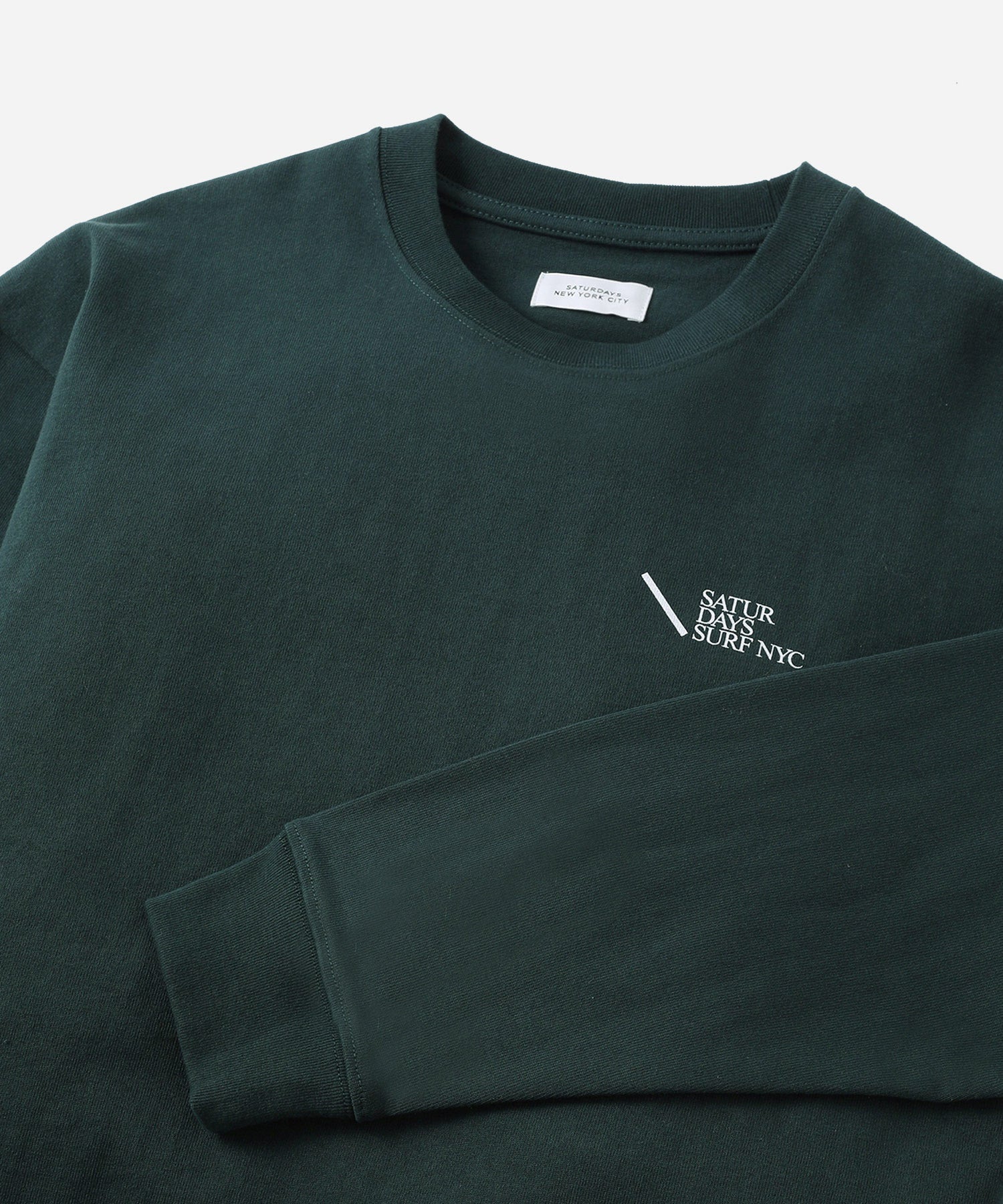 Saturdays NYC Max Weight Relaxed Surf Long Sleeve Tee in Green