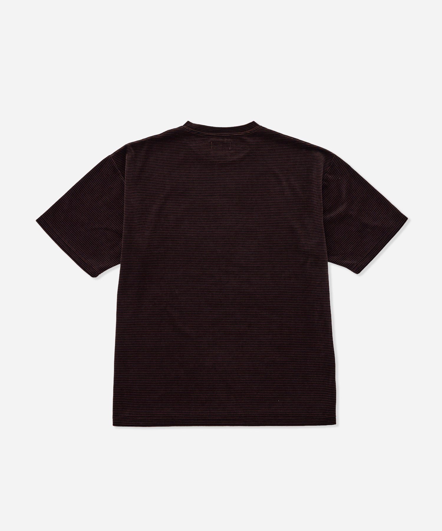 Saturdays NYC Velour Stripe Relaxed Short Sleeve Tee in Dark Brown