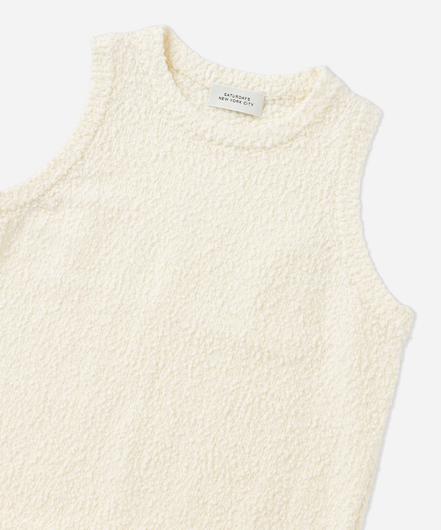 Saturdays NYC Andie Bubble Knit Top in White