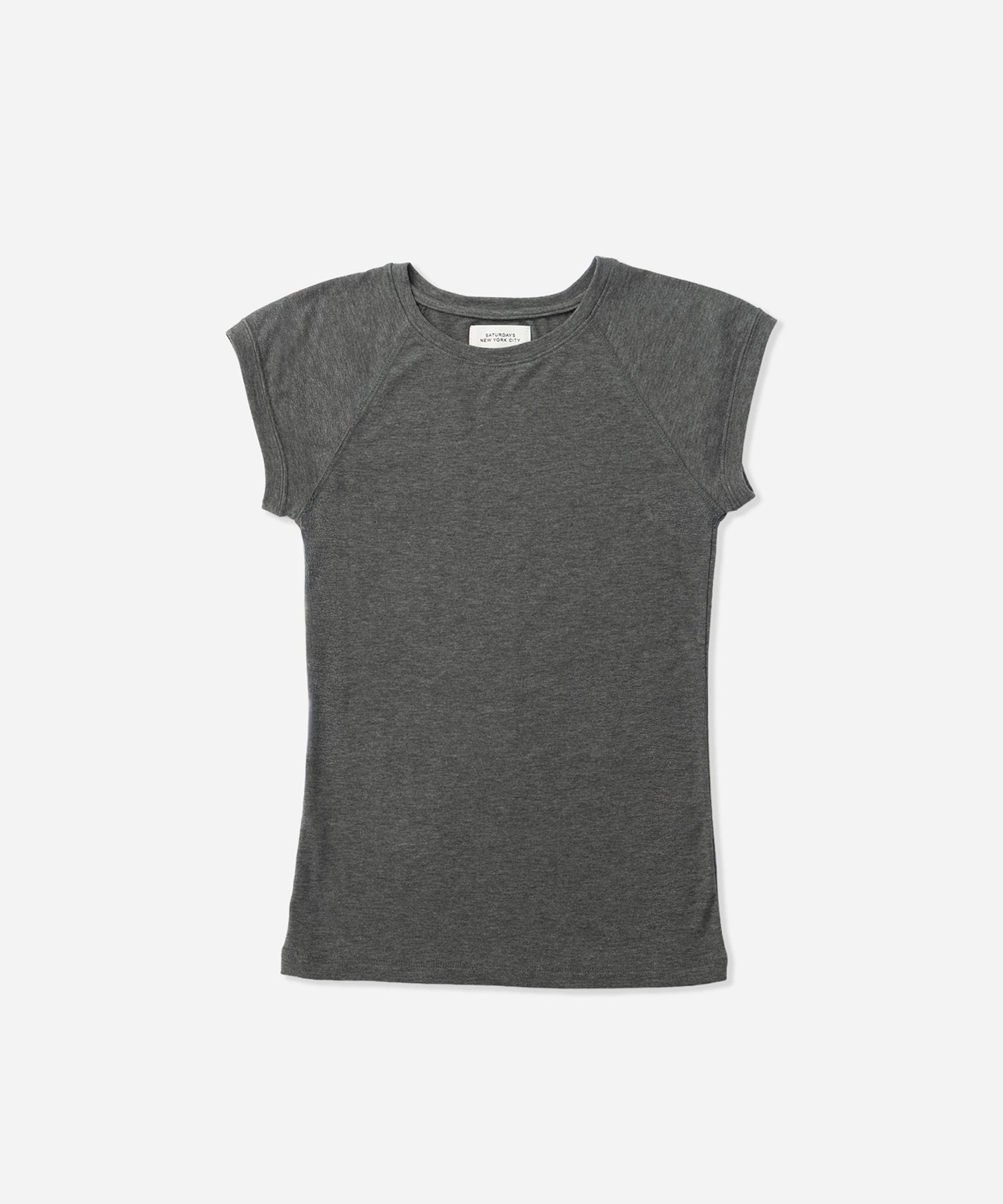 Saturdays NYC Bree Capped Sleeve Tee in Gray