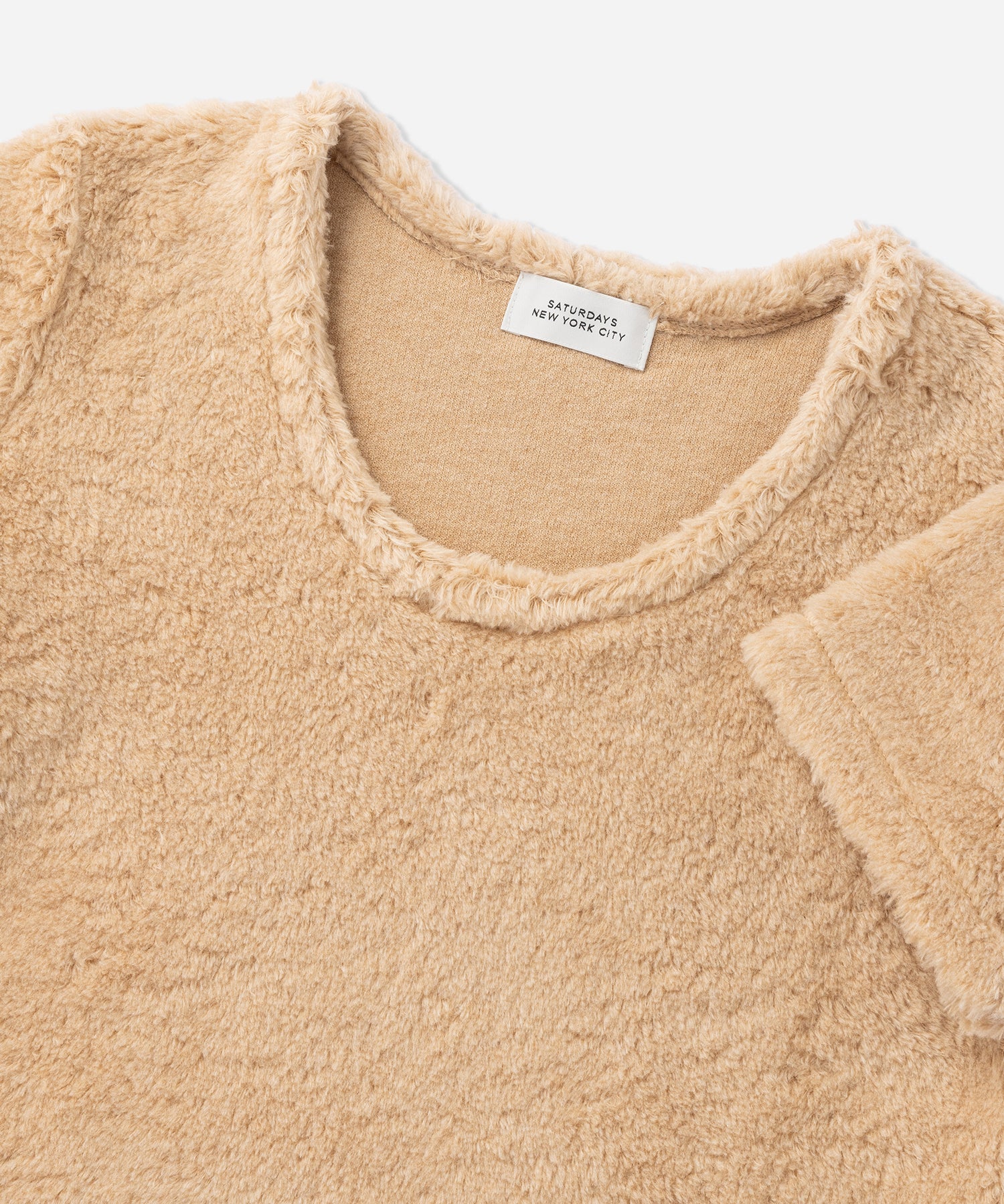Saturdays NYC Alexis Shearling Tee in Beige