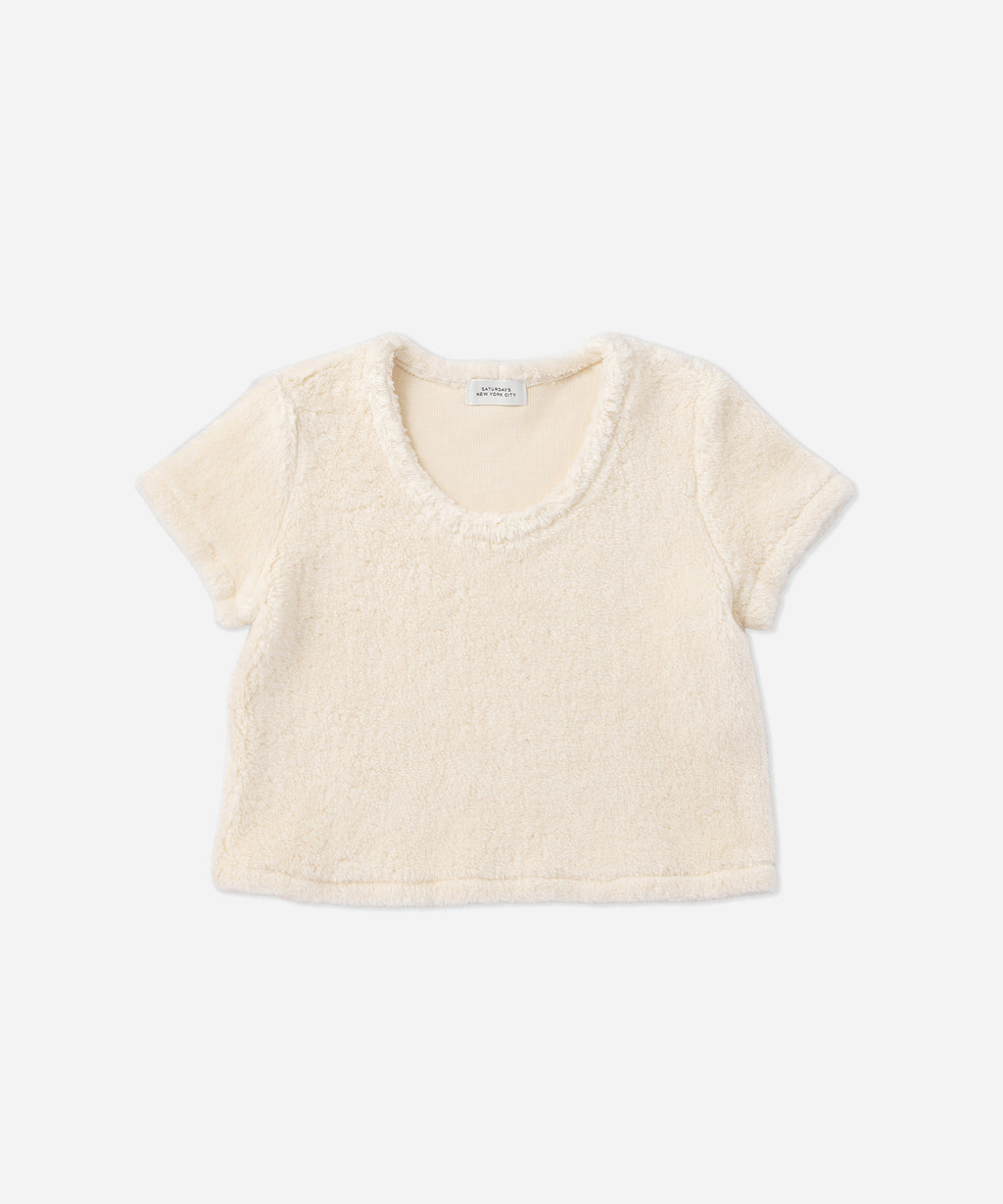 Saturdays NYC Alexis Shearling Tee in Off White