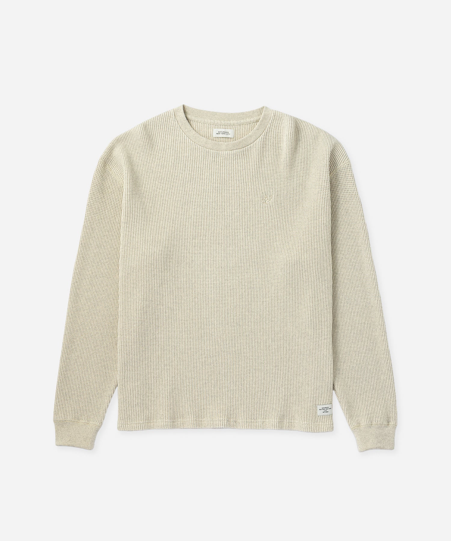 Saturdays NYC Alex Heavy Waffle Relaxed Top in Light Gray