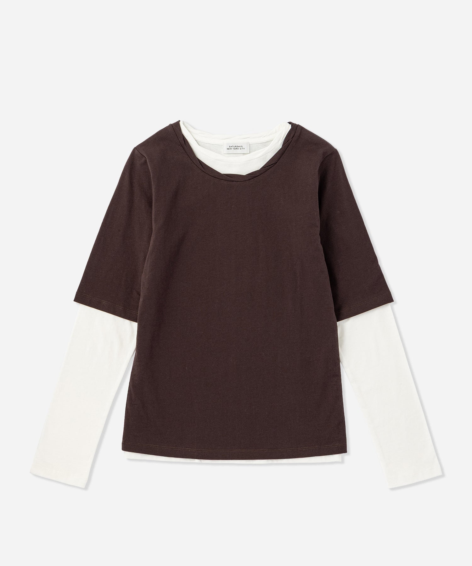 Saturdays NYC Drewe Multi Layer Top in Dark Brown