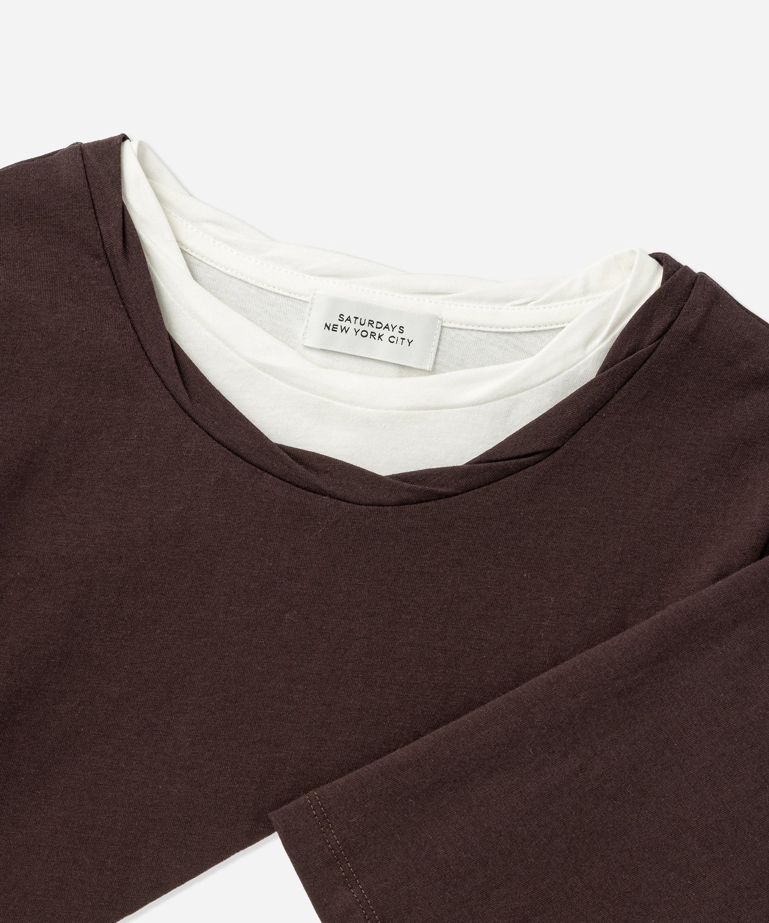 Saturdays NYC Drewe Multi Layer Top in Dark Brown