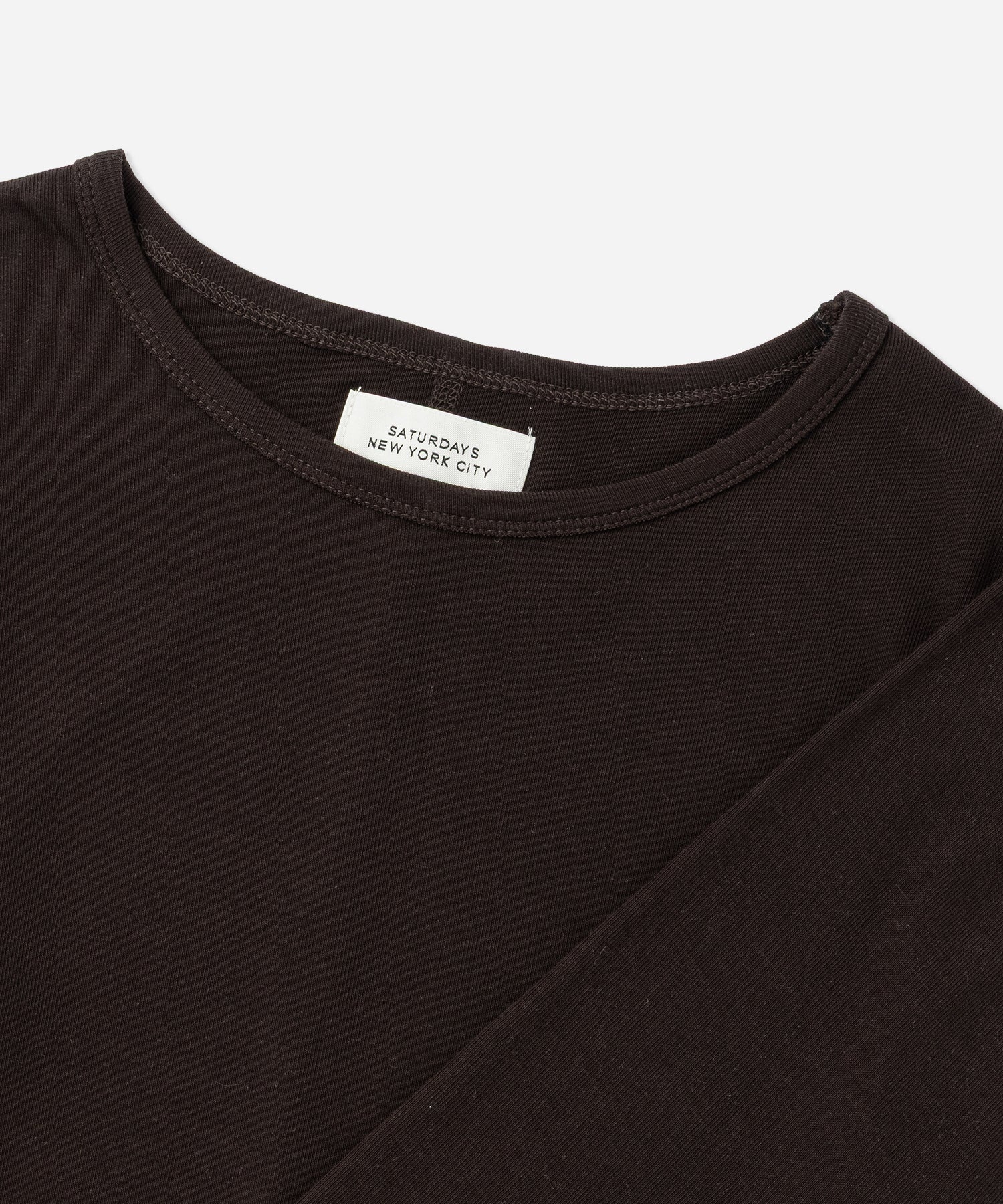 Saturdays NYC Steff Fitted Long Sleeve  Top in Dark Brown