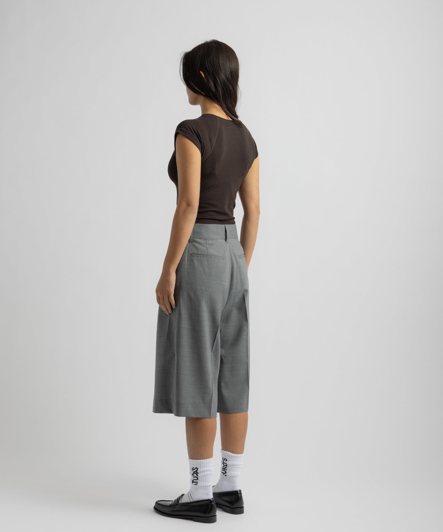 Saturdays NYC Bree Capped Sleeve Tee in Dark Brown