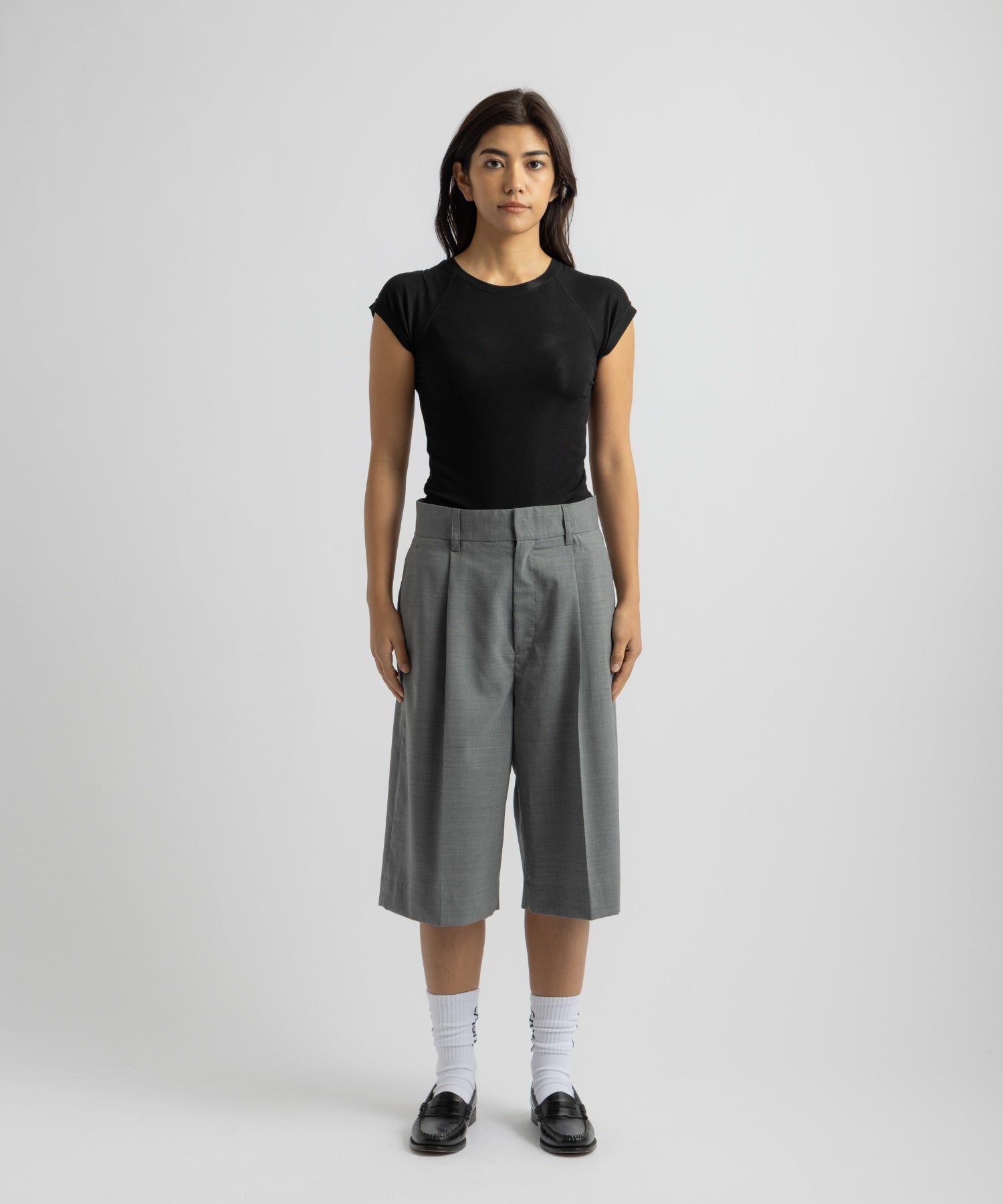 Saturdays NYC Bree Capped Sleeve Tee in Black