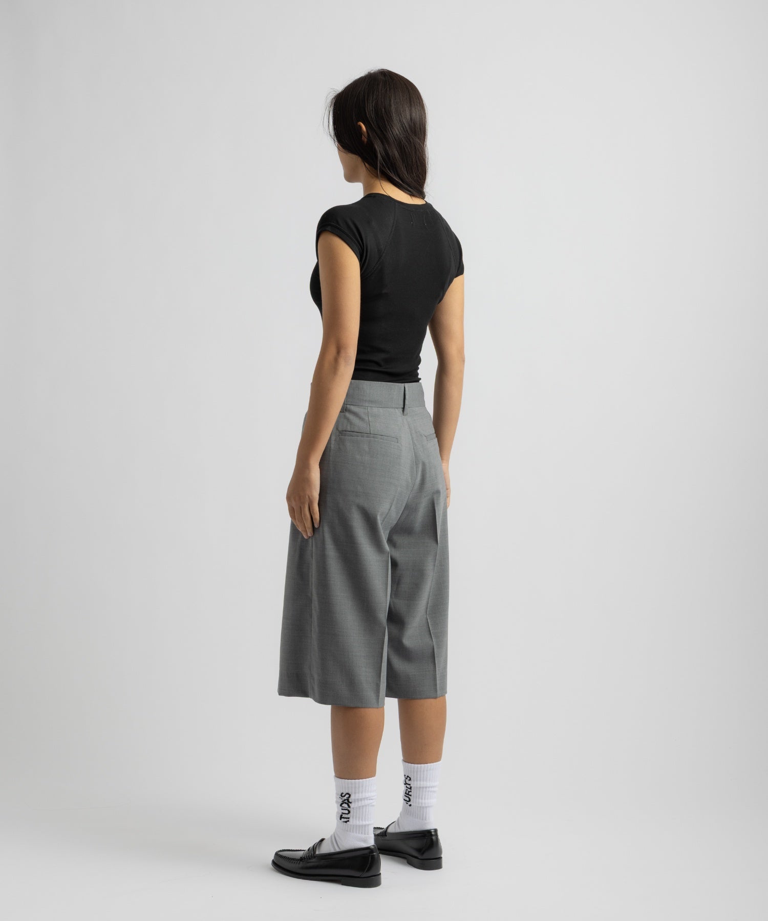 Saturdays NYC Bree Capped Sleeve Tee in Black