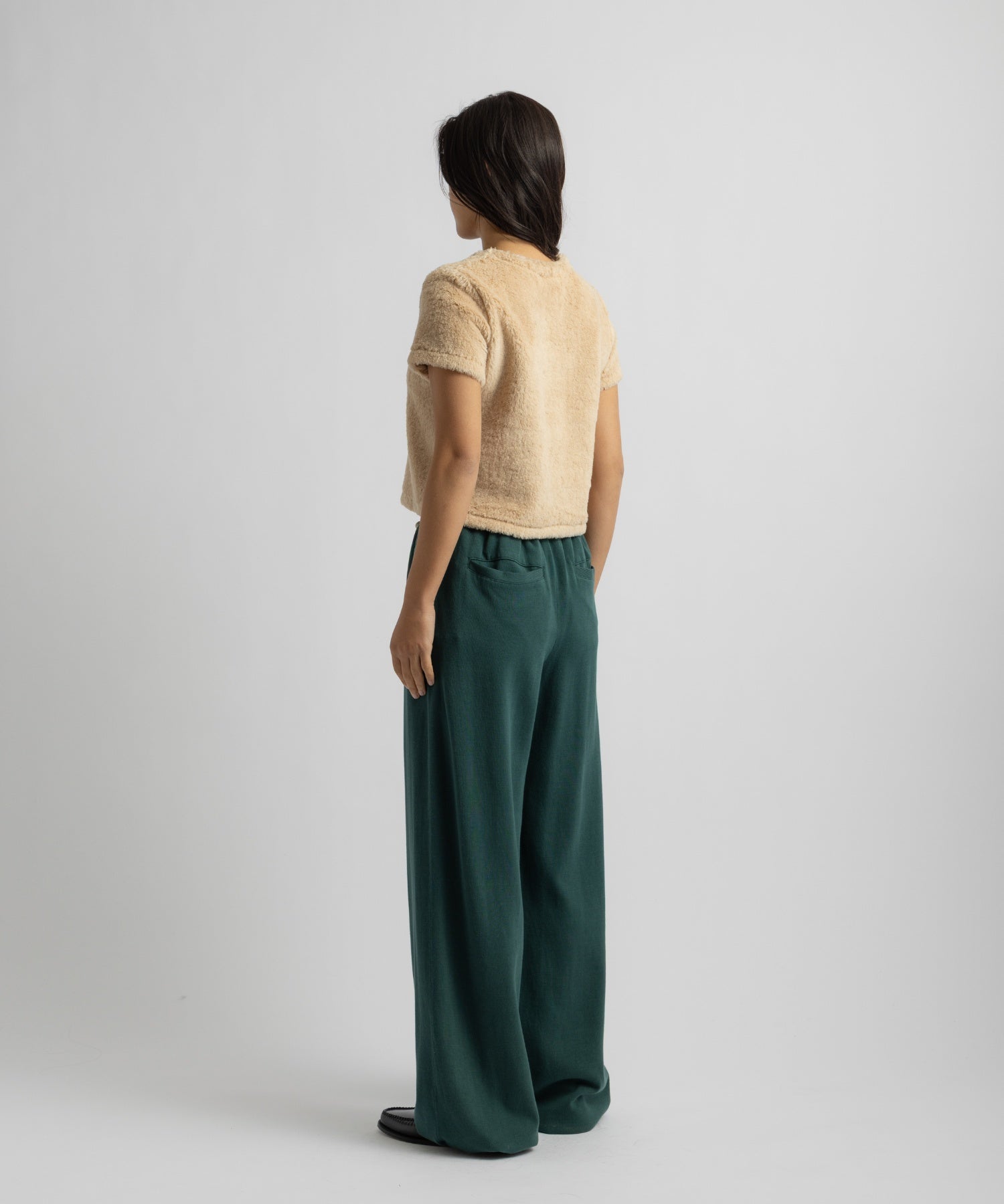 Saturdays NYC Alexis Shearling Tee in Beige