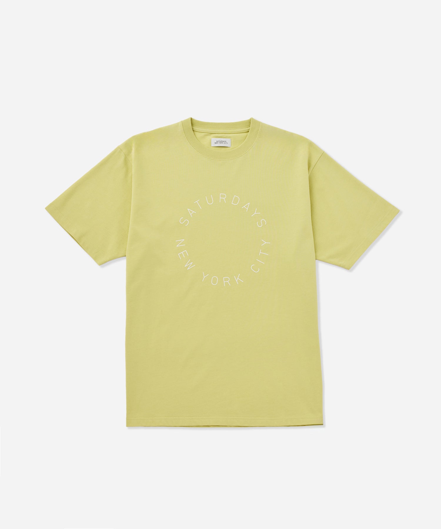 Saturdays NYC Circular Saturdays Logo Short Sleeve Tee in Yellow