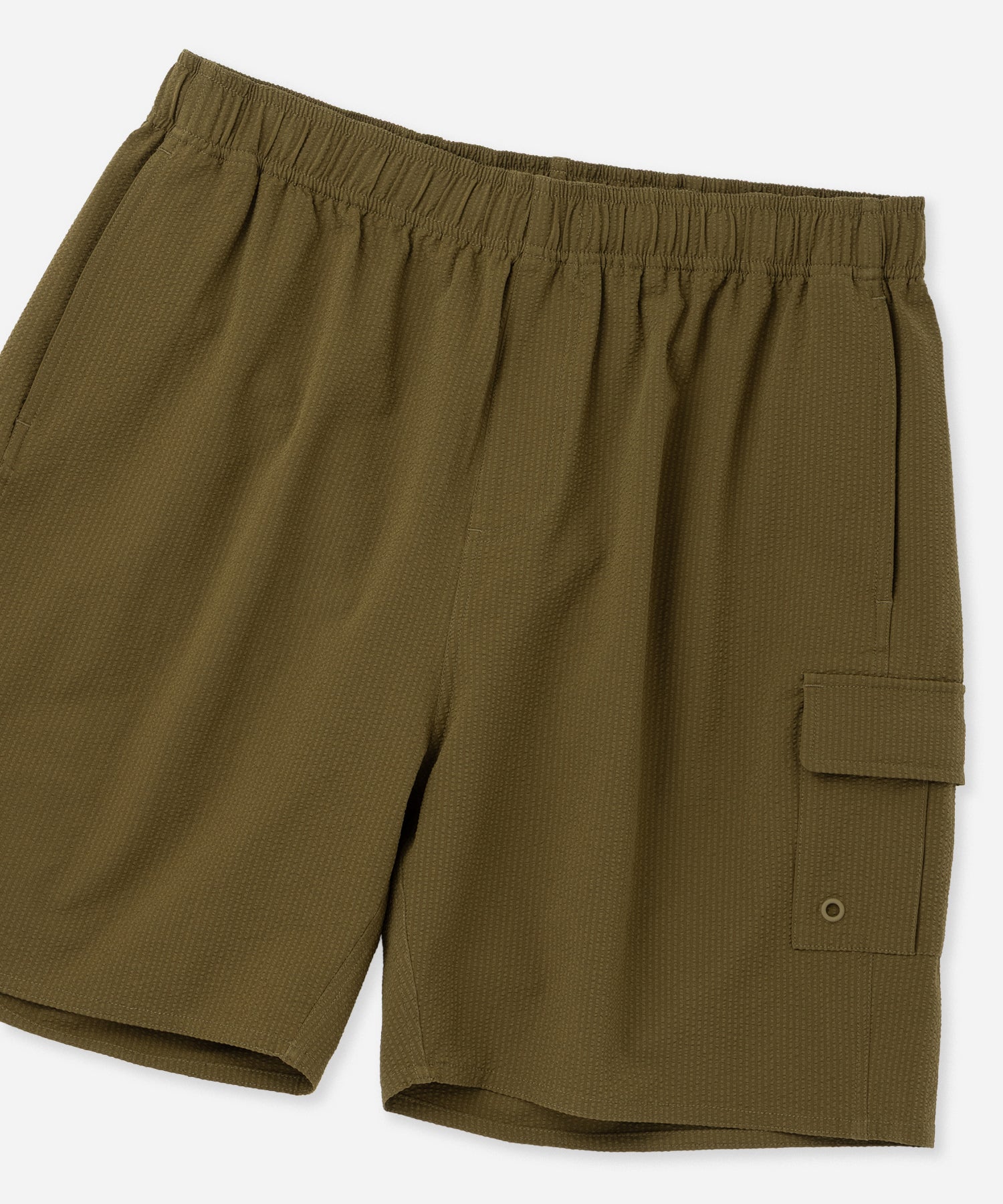 Saturdays NYC Danjo Seersucker Cargo Swim Short in Yellow