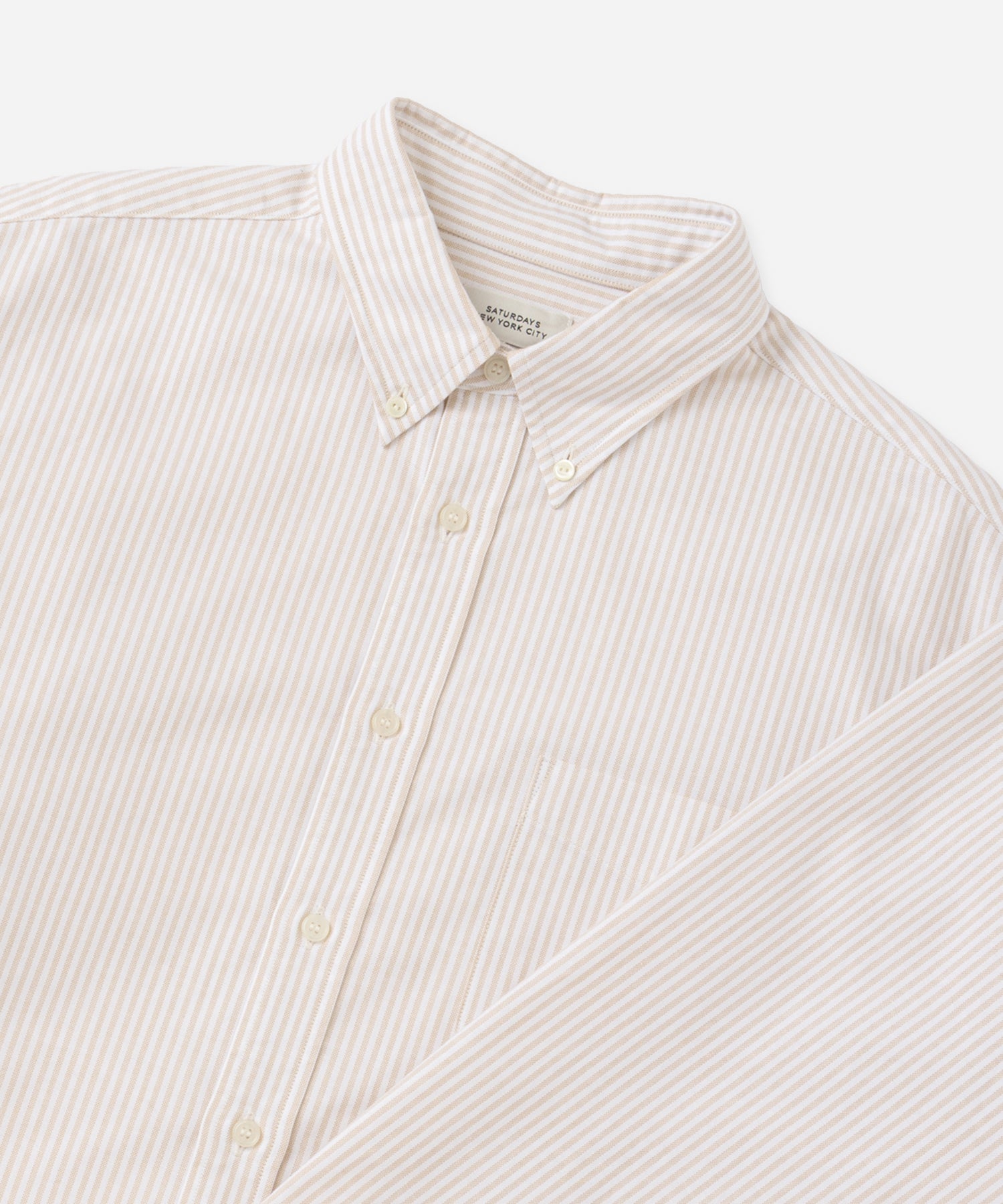 Saturdays NYC New Crosby Oxford Shirt in Beige