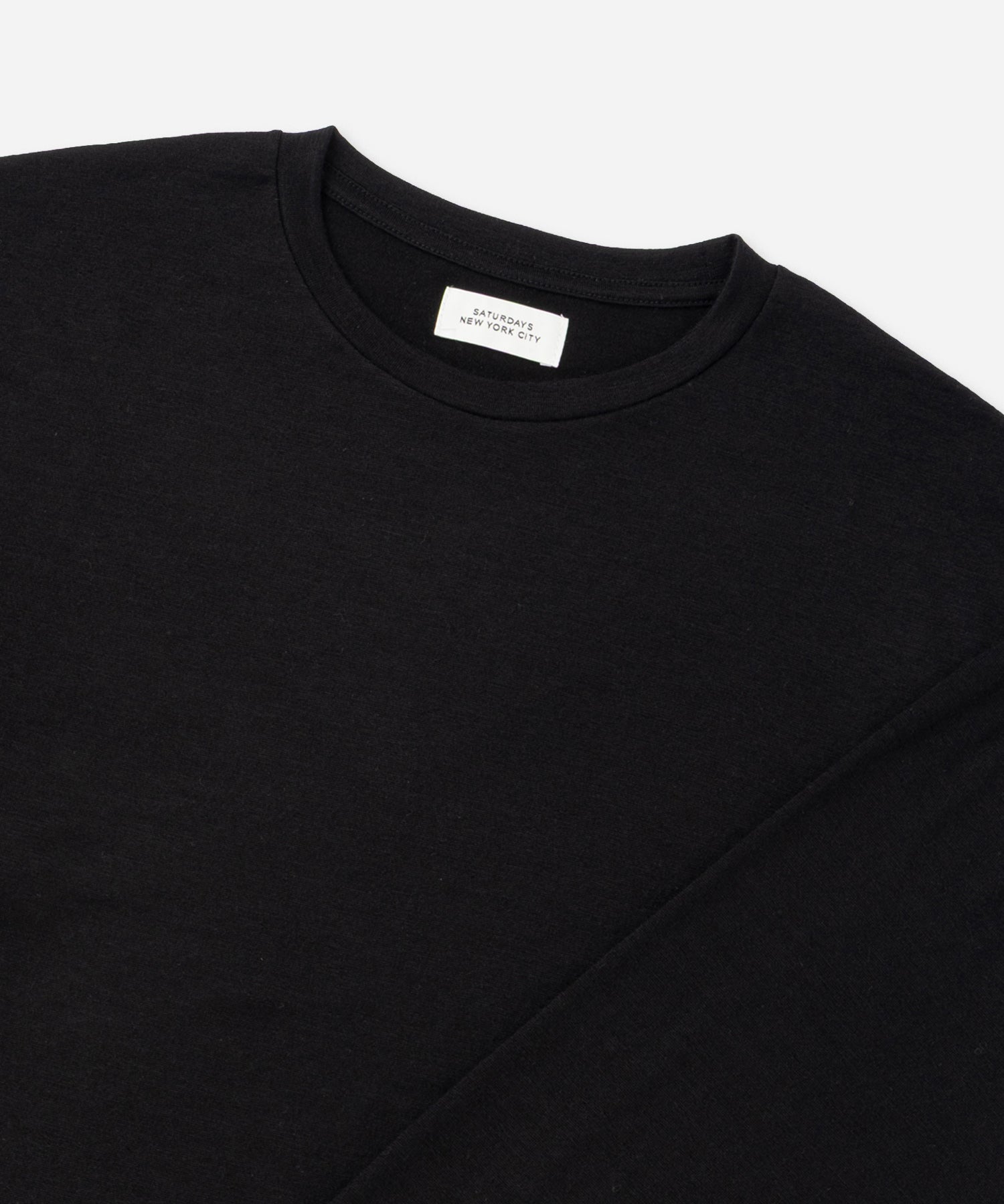 Saturdays NYC Lightweight Wool Long Sleeve Tee in Black