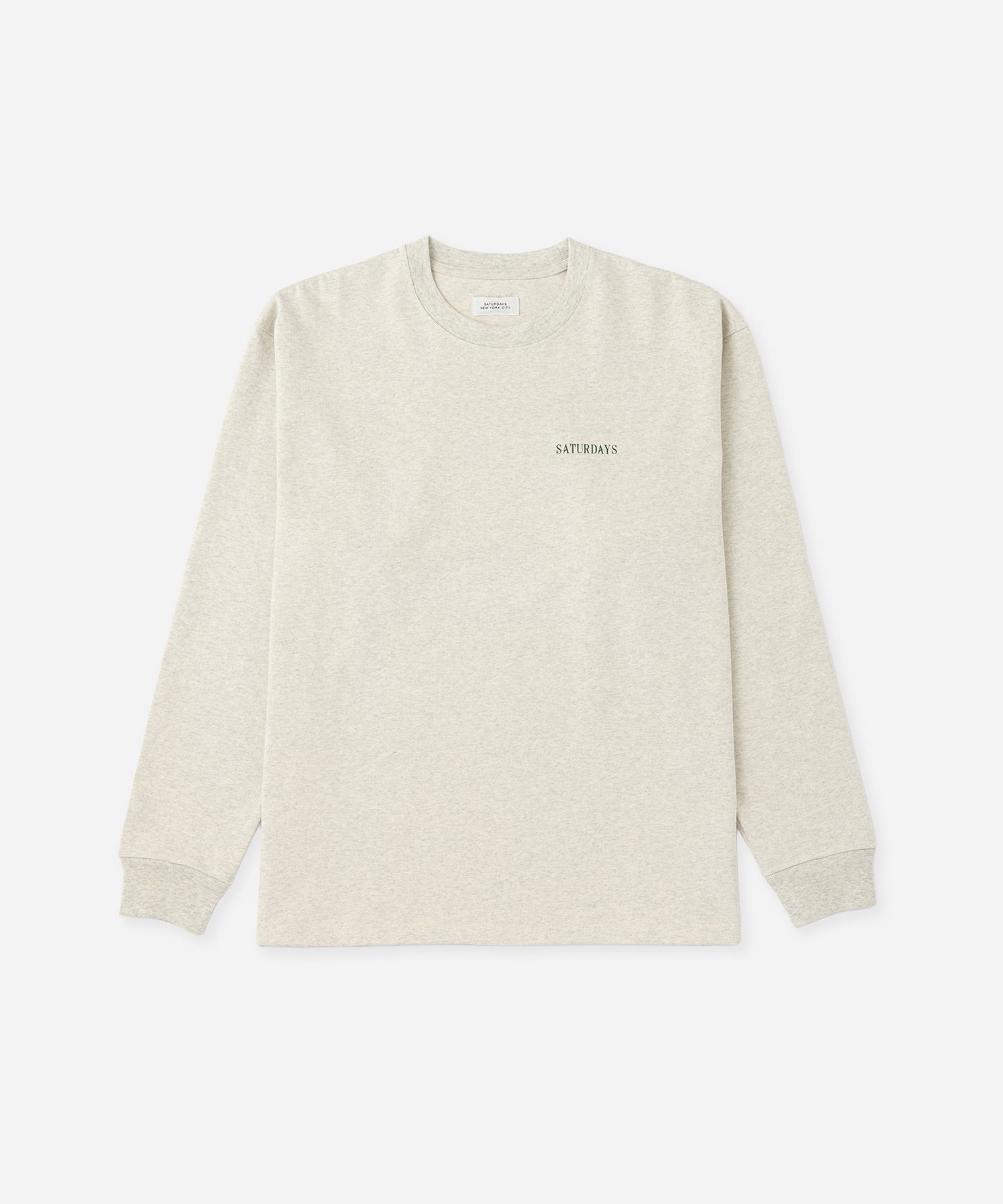 Saturdays NYC Max Weight Vintage Sport Long Sleeve Tee in Light Gray