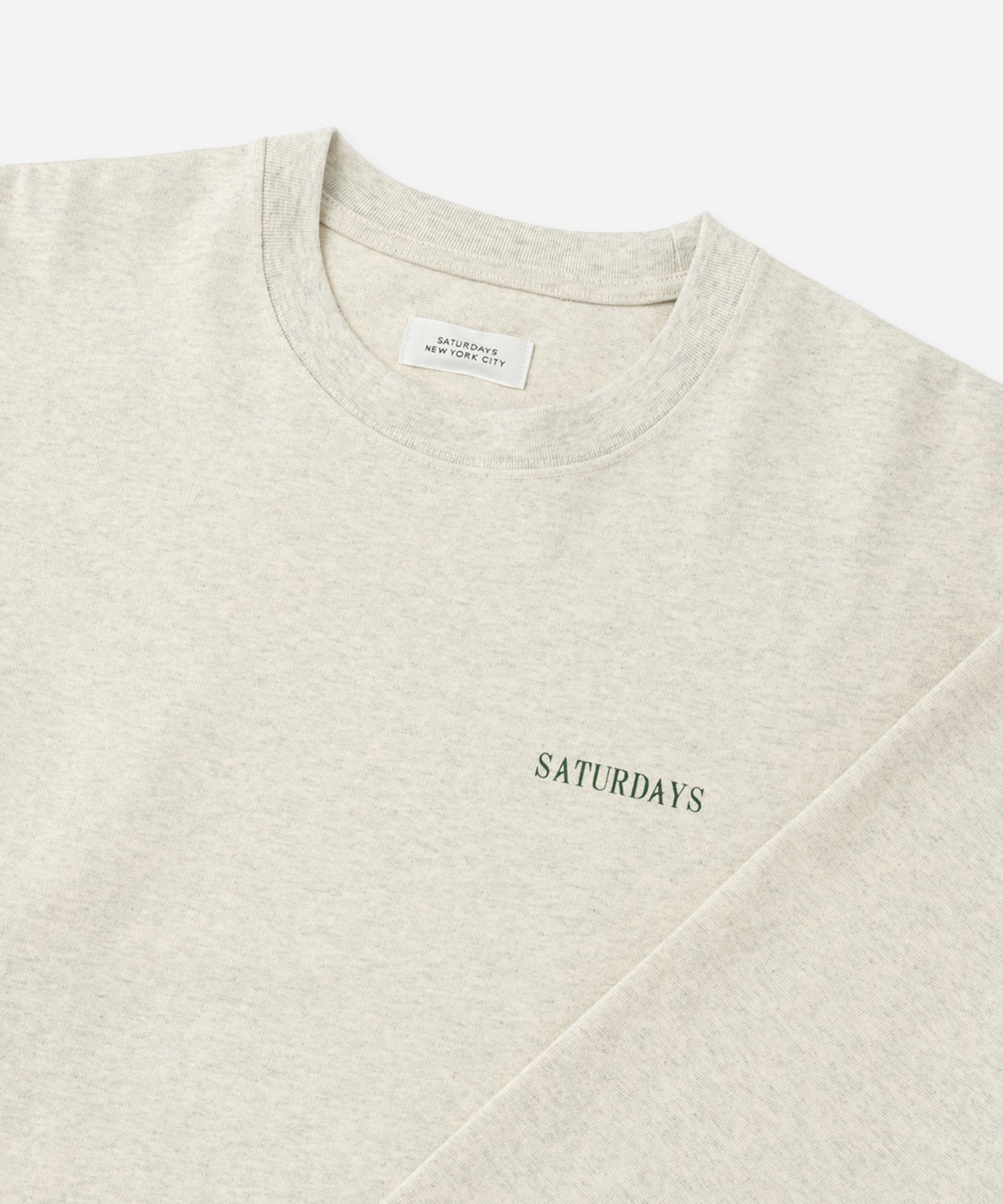 Saturdays NYC Max Weight Vintage Sport Long Sleeve Tee in Light Gray