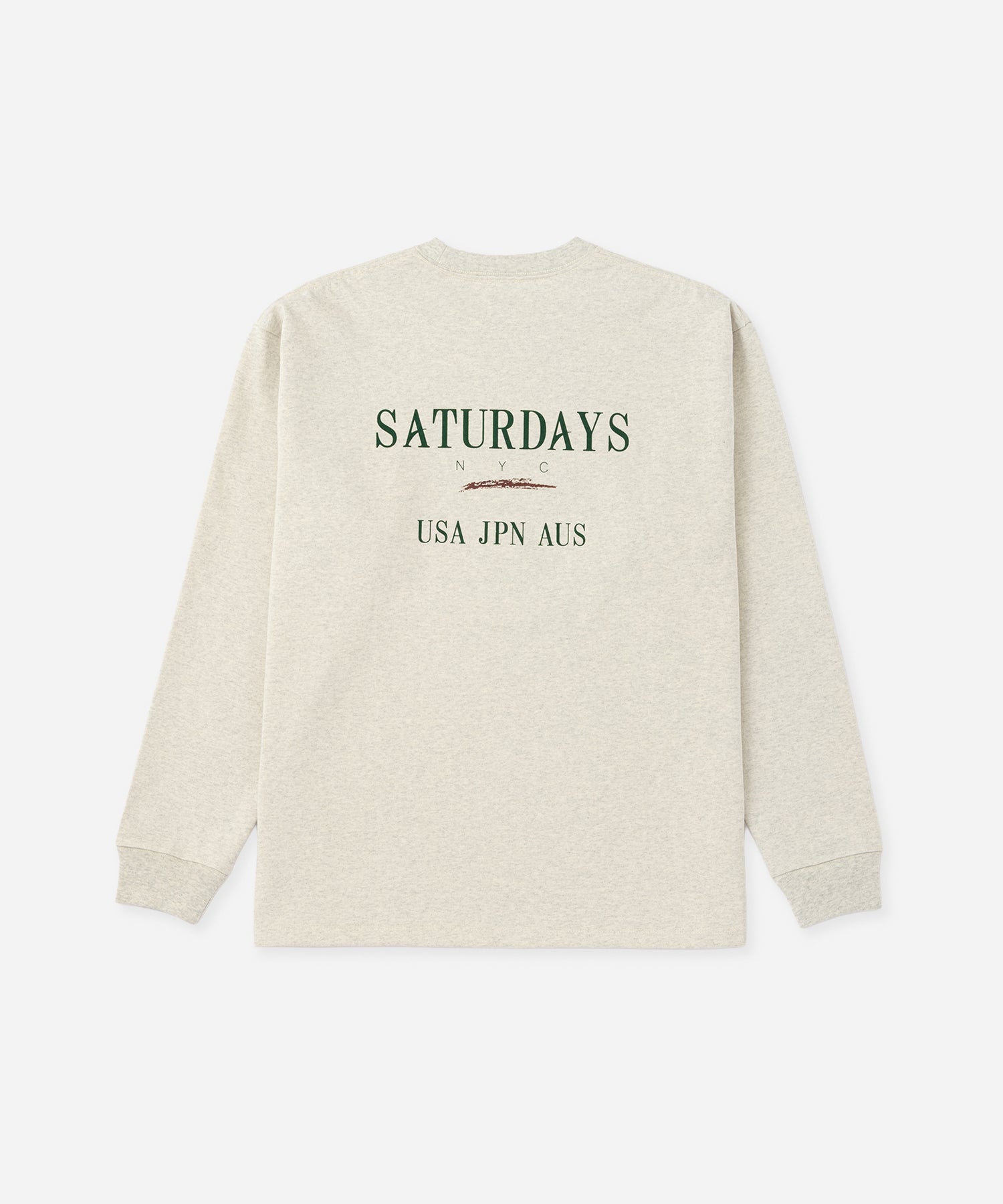 Saturdays NYC Max Weight Vintage Sport Long Sleeve Tee in Light Gray