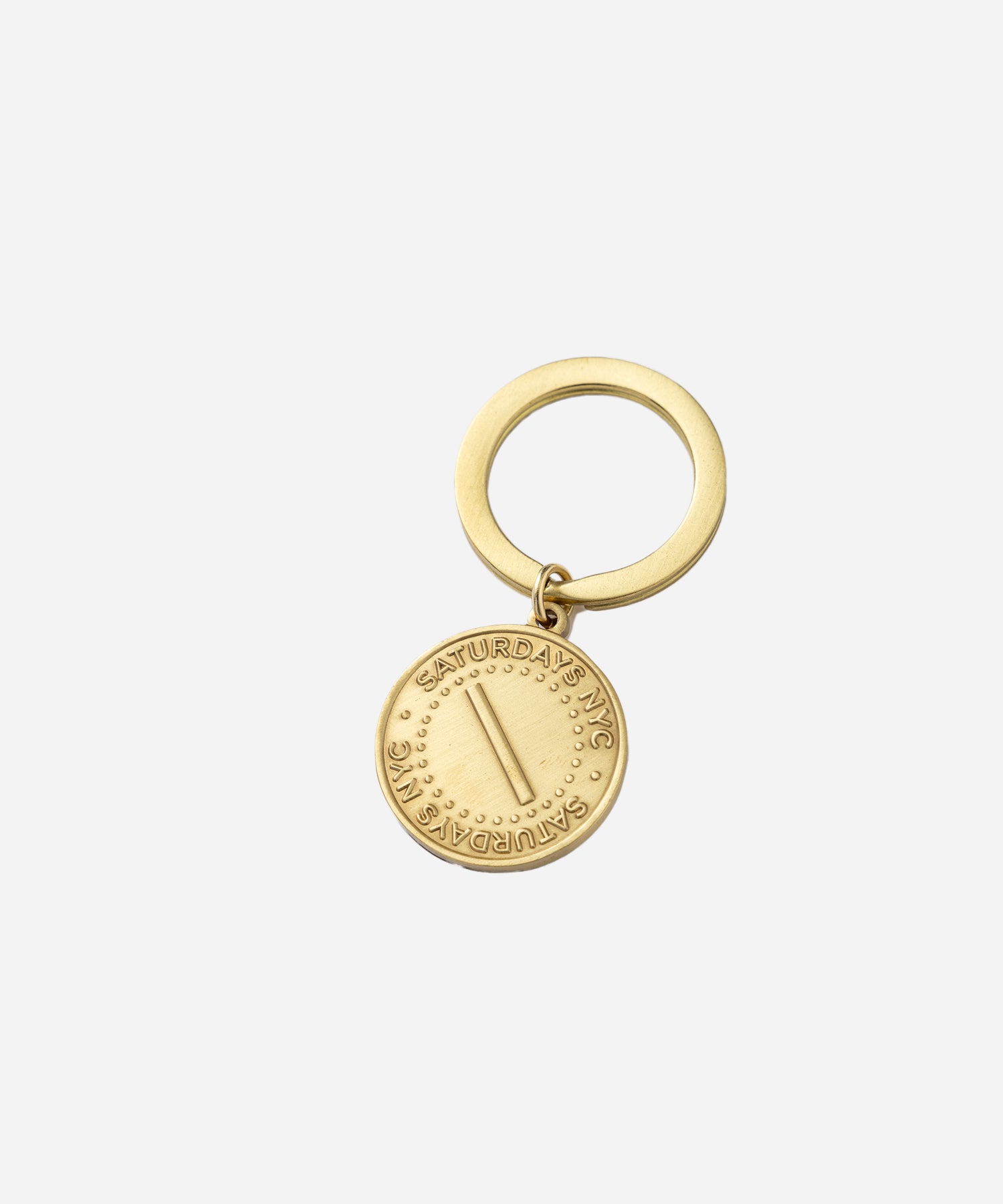 Saturdays NYC Saturdays Slash Coin Keyring in Gold