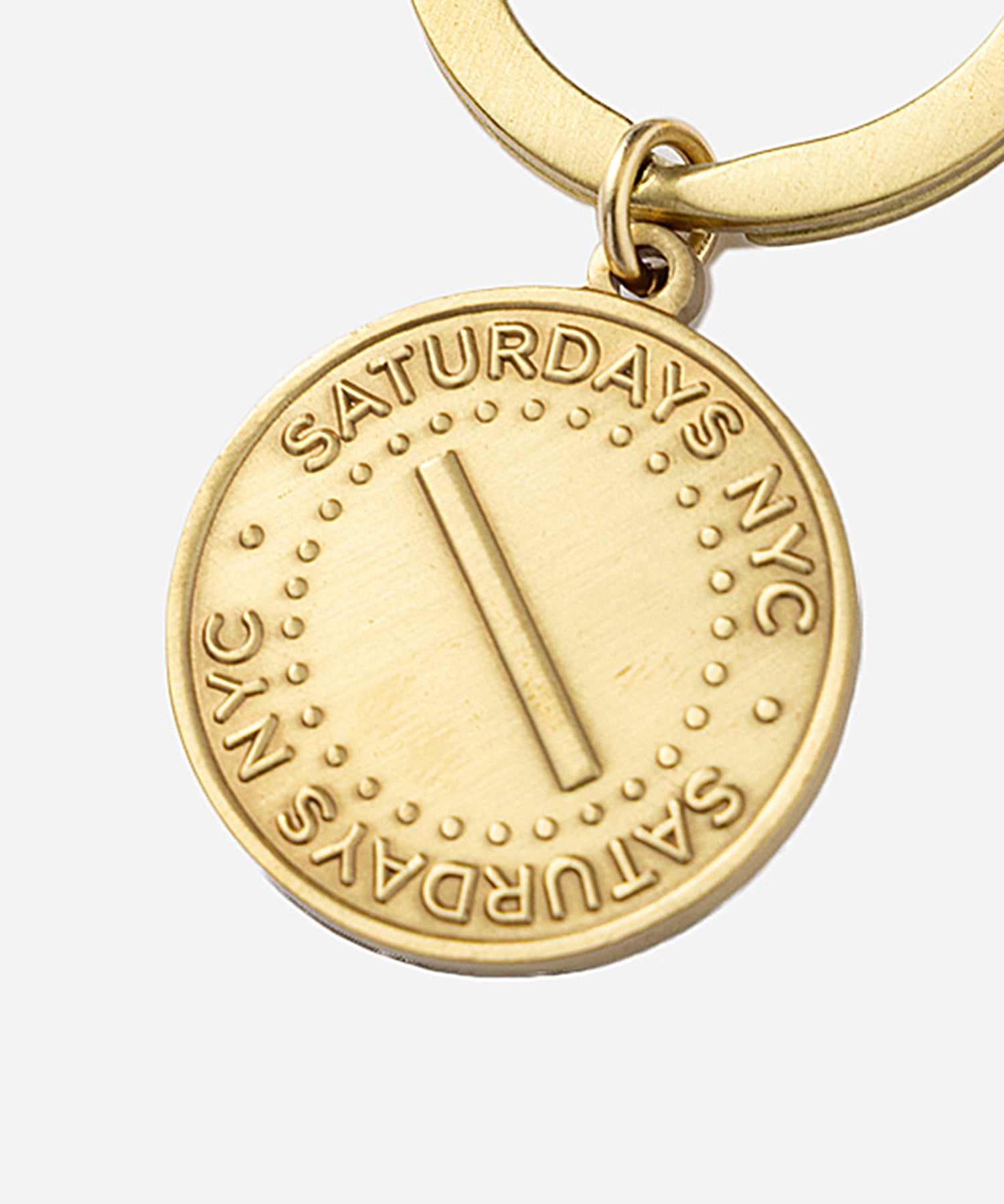 Saturdays NYC Saturdays Slash Coin Keyring in Gold