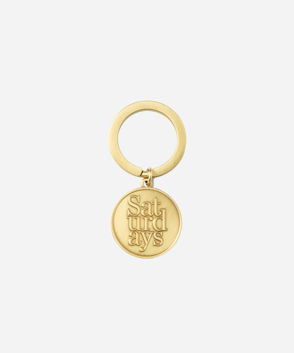 Saturdays NYC Saturdays Stacked Coin Keyring in Gold