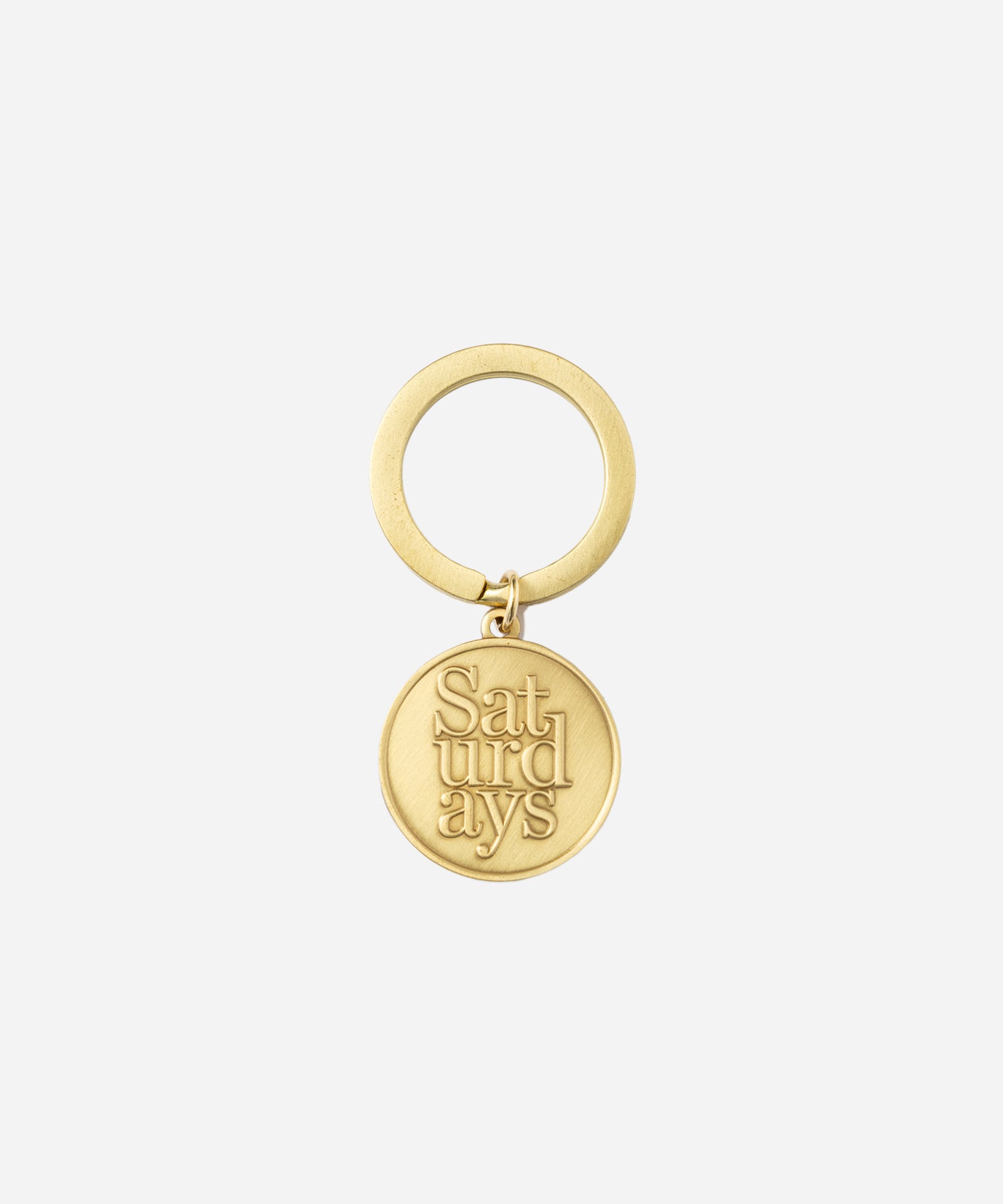 Saturdays NYC Saturdays Stacked Coin Keyring in Gold