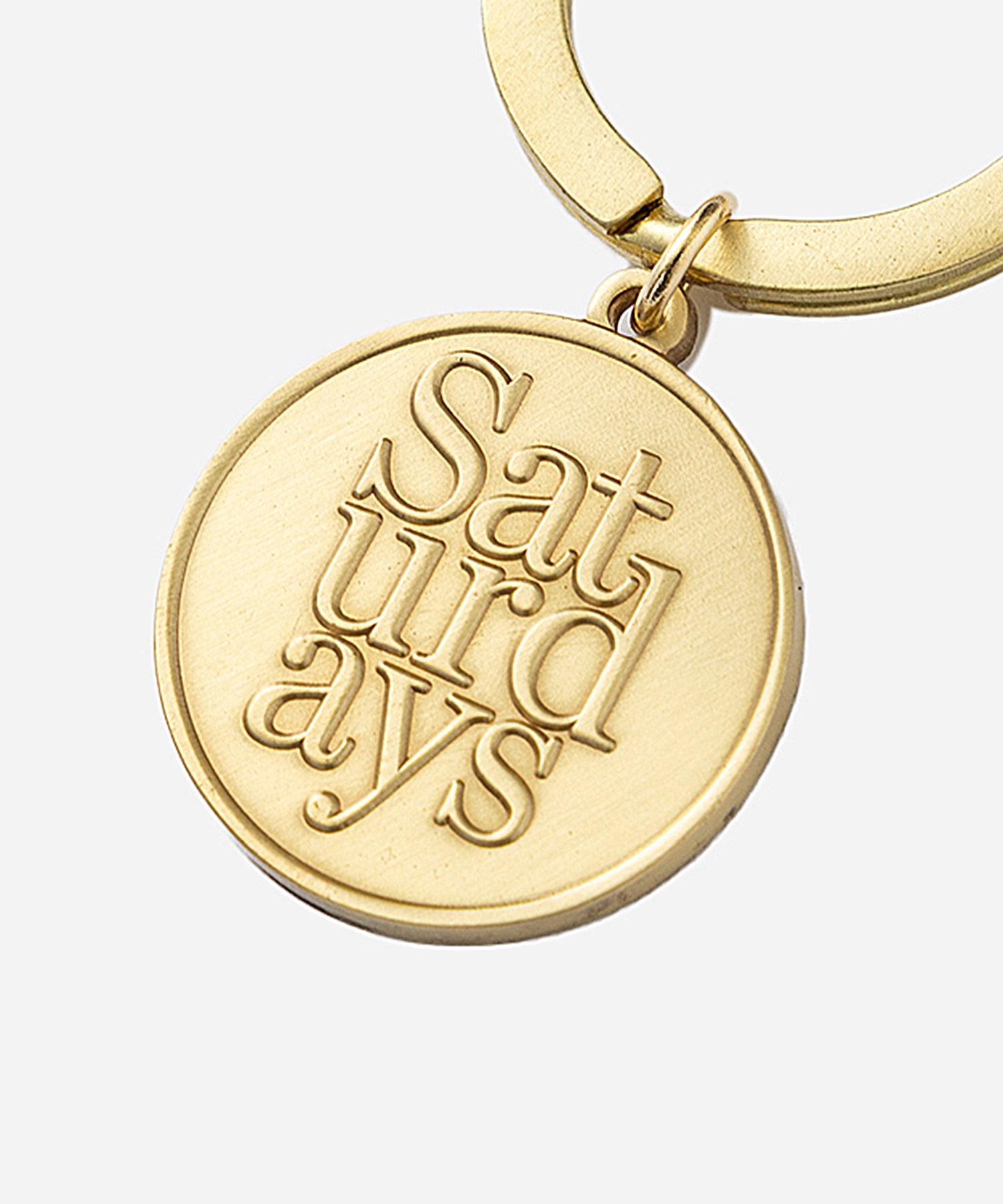 Saturdays NYC Saturdays Stacked Coin Keyring in Gold