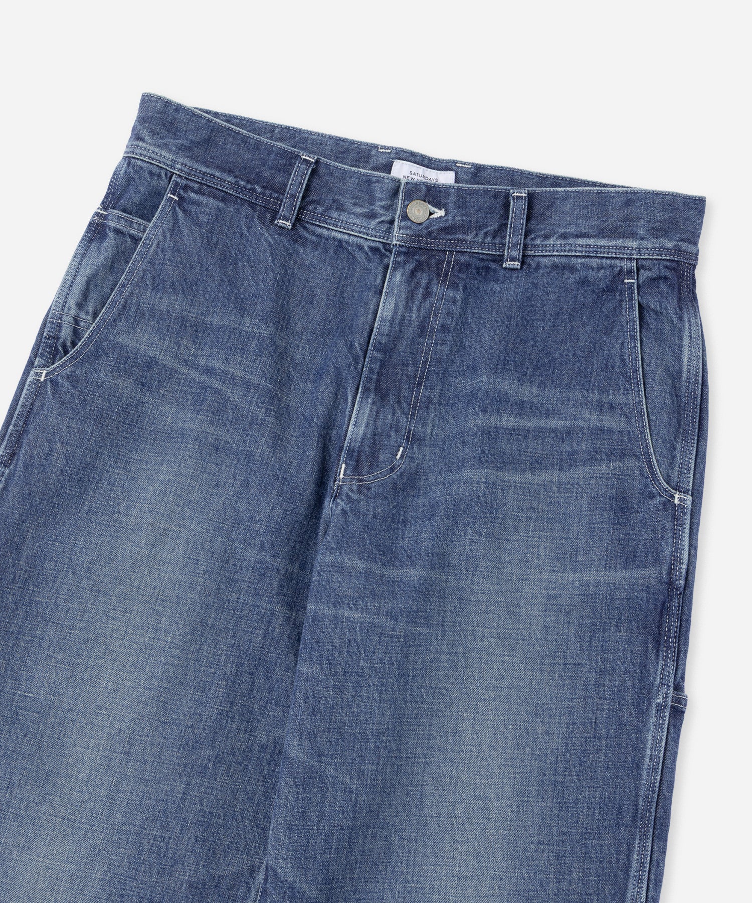 Saturdays NYC Morris Wide Denim Pants in Blue