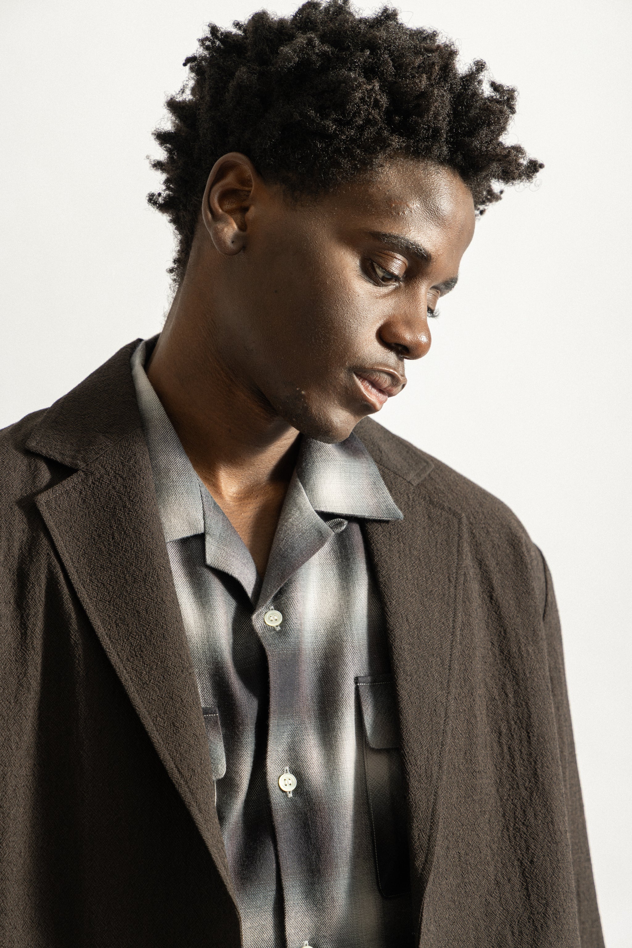 Saturdays NYC Marco Ombre Check Shirt in Navy