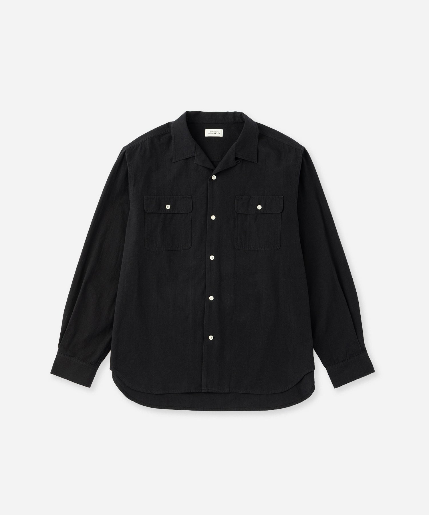 Saturdays NYC Hanley Chambray Melange Shirt in Black