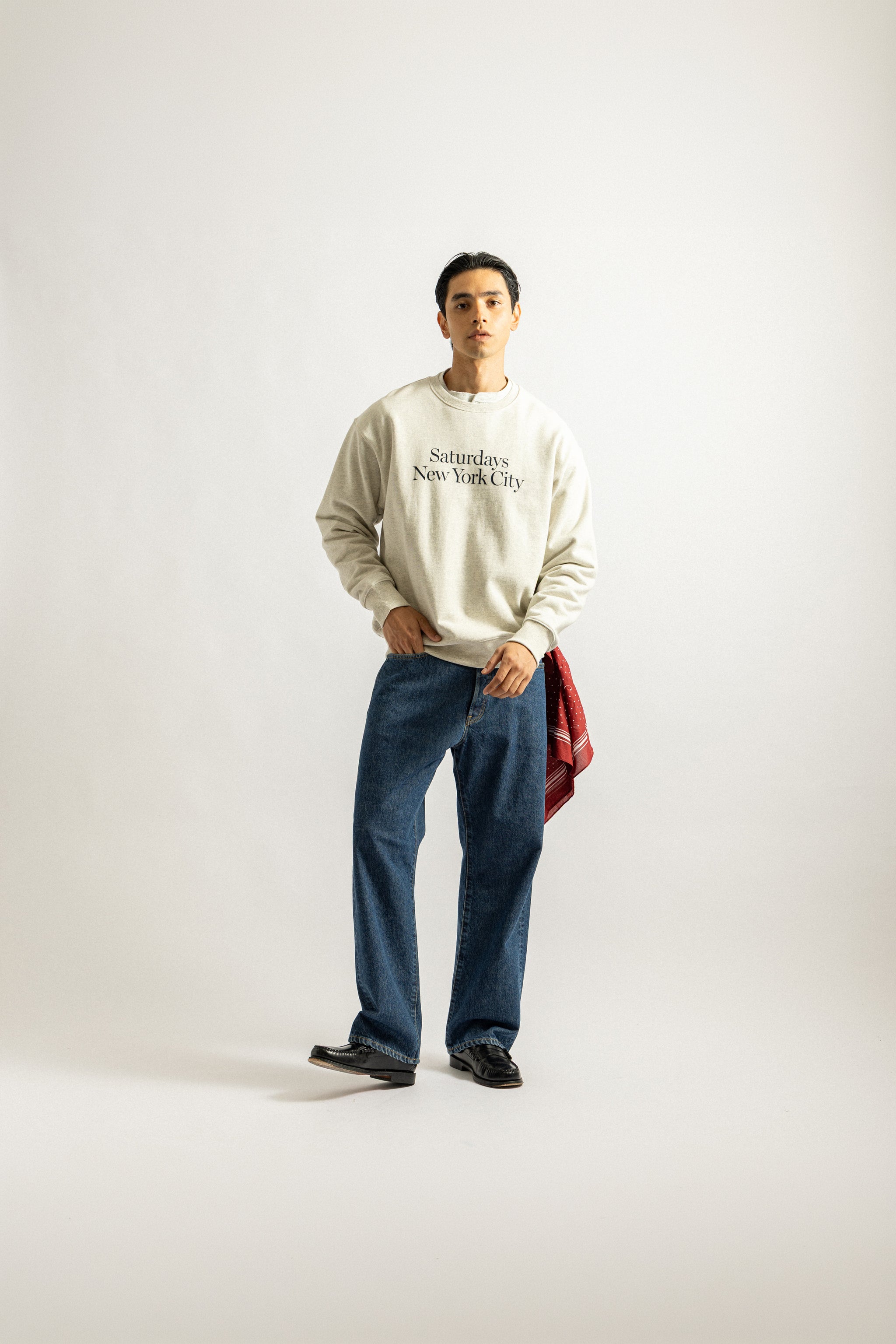 Saturdays NYC Tobias Straight Denim Pant in Blue