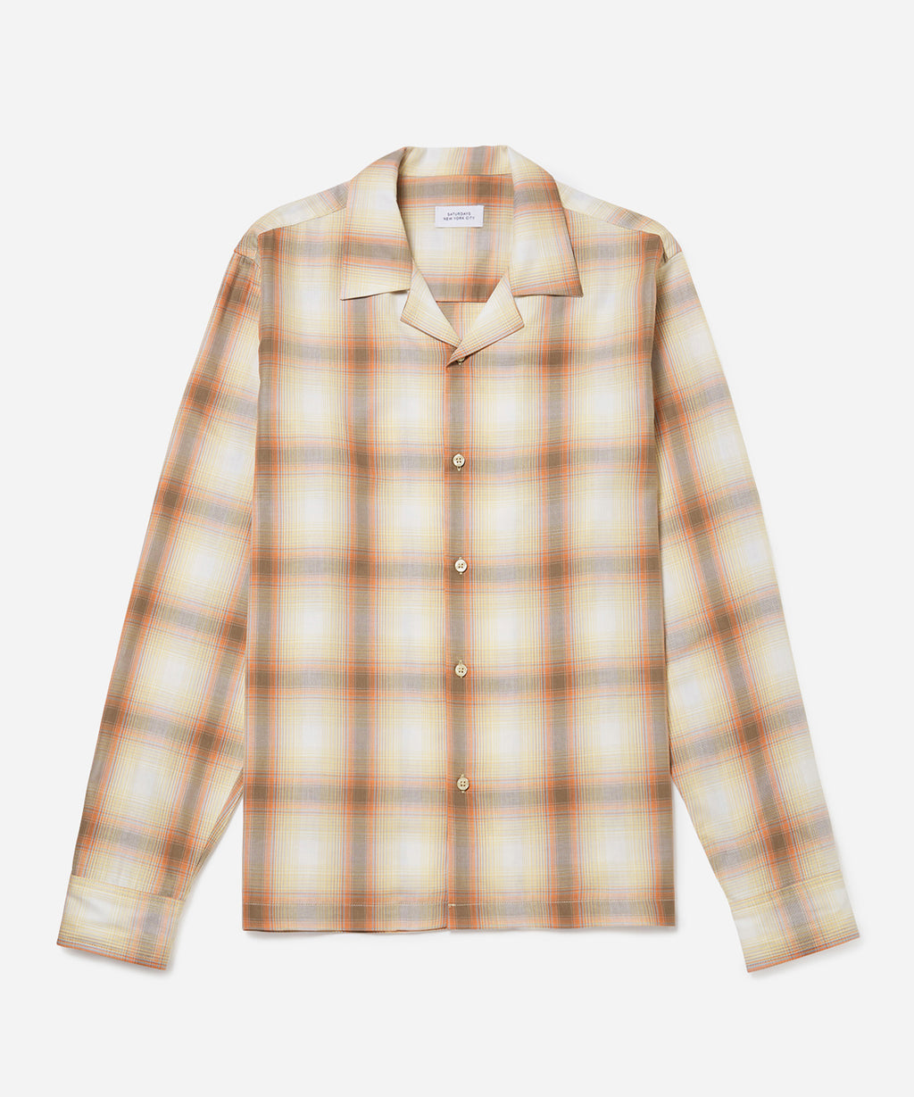 Marco Plaid Long Sleeve Shirt | Saturdays NYC (Australia)