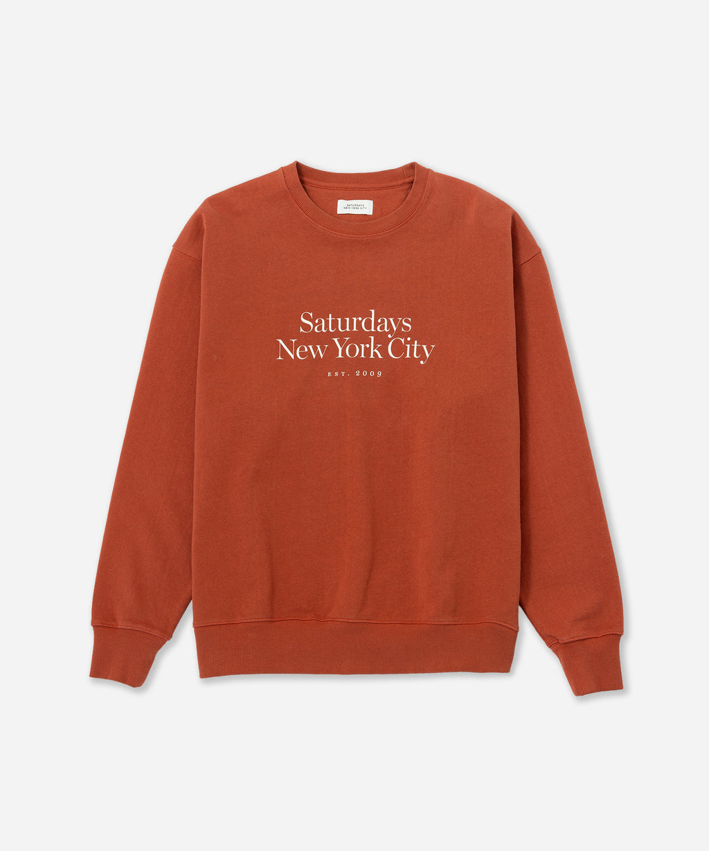 Saturdays NYC Bowery Miller Standard Crew Sweatshirt in Brick