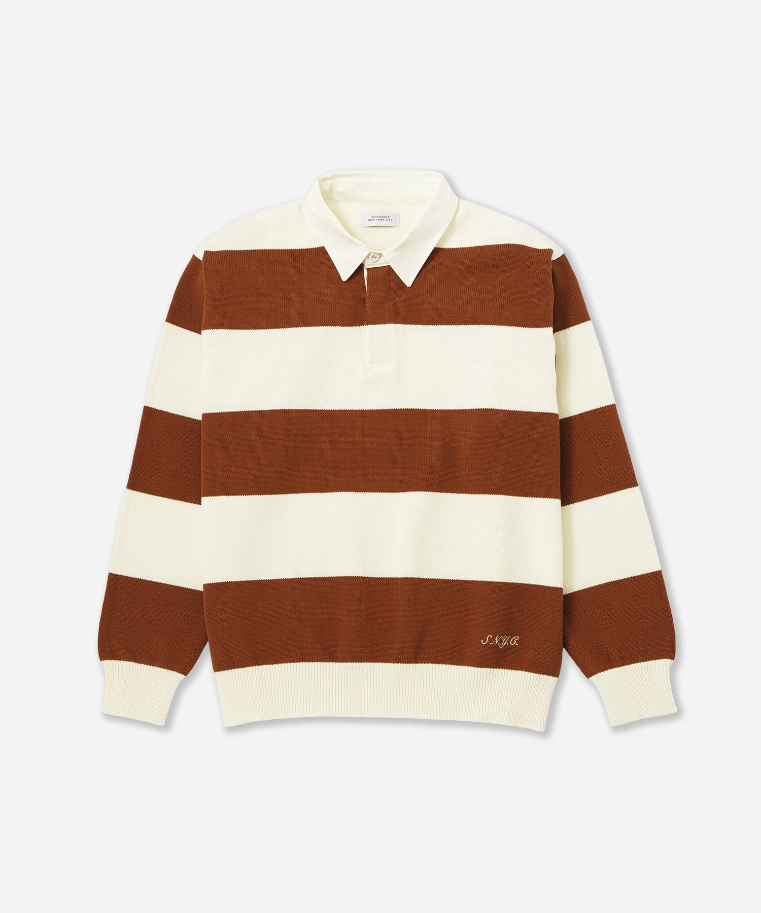 Saturdays NYC Rugger Polo Sweater in Brick