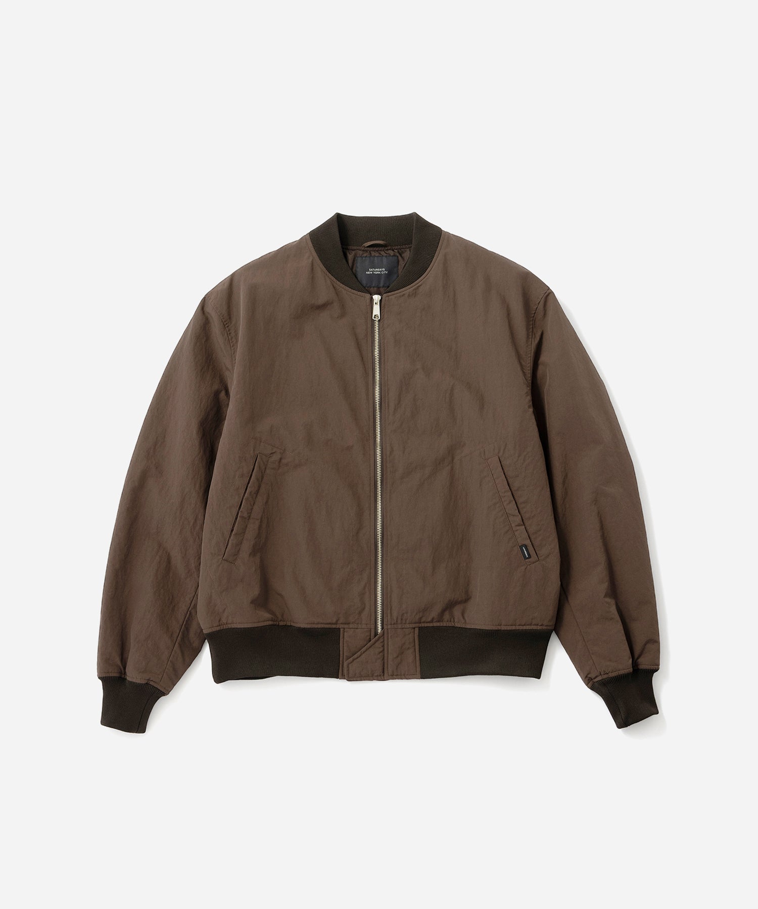 Saturdays NYC Goose Bomber Jacket in Dark Brown