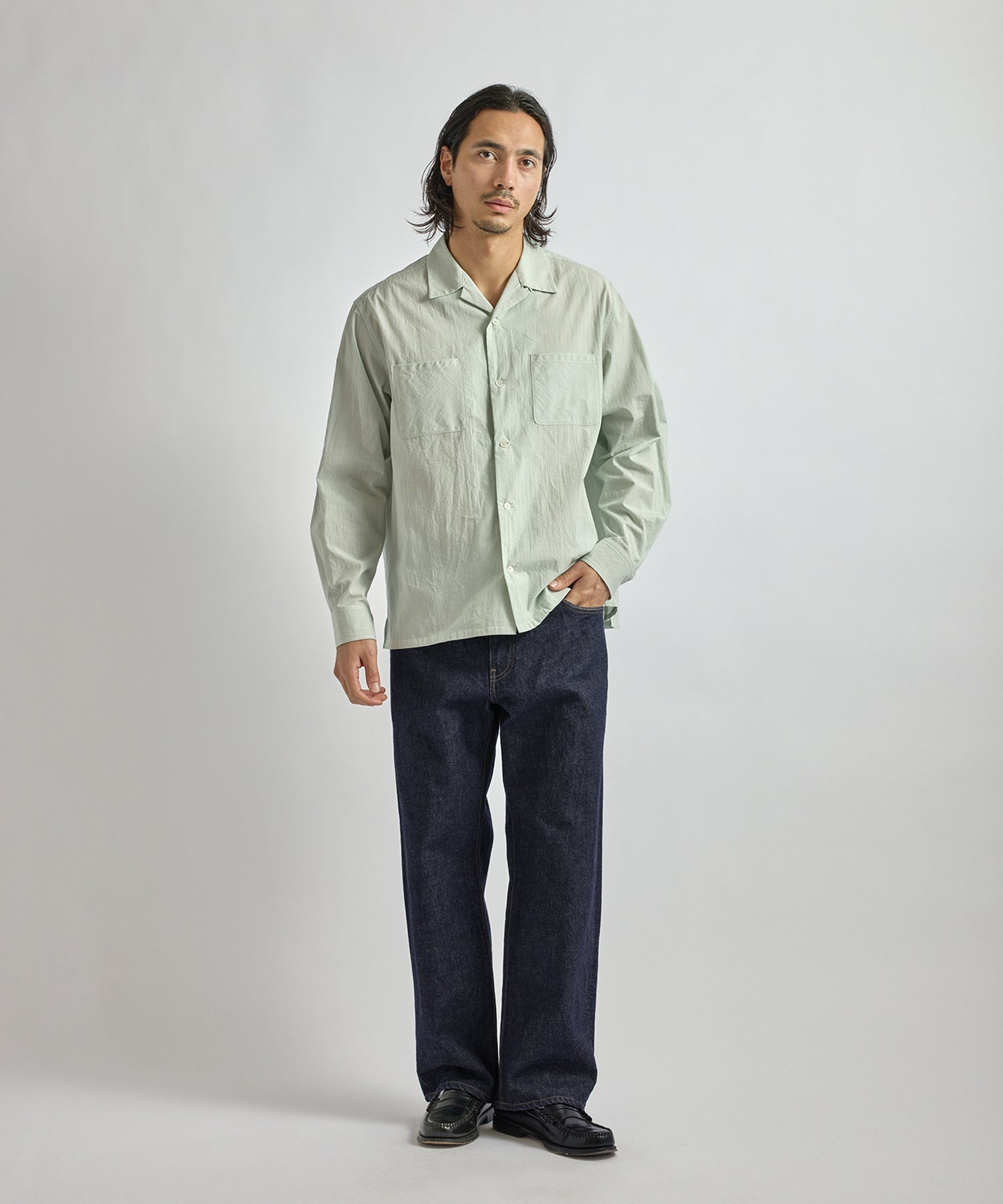 Marco Stripe Open Collar Shirt