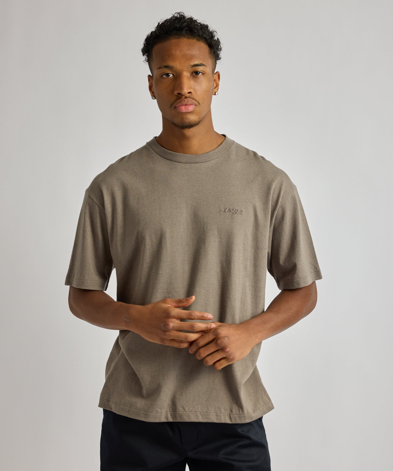 Saturdays NYC Hemp S.NYC Short Sleeve Tee in Gray