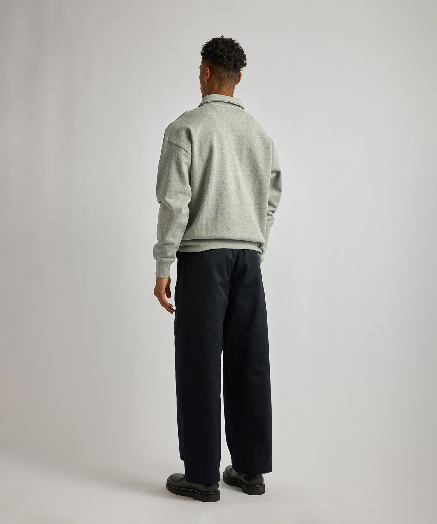 Saturdays NYC Mott Relaxed Quarter Zip Sweatshirt in Gray
