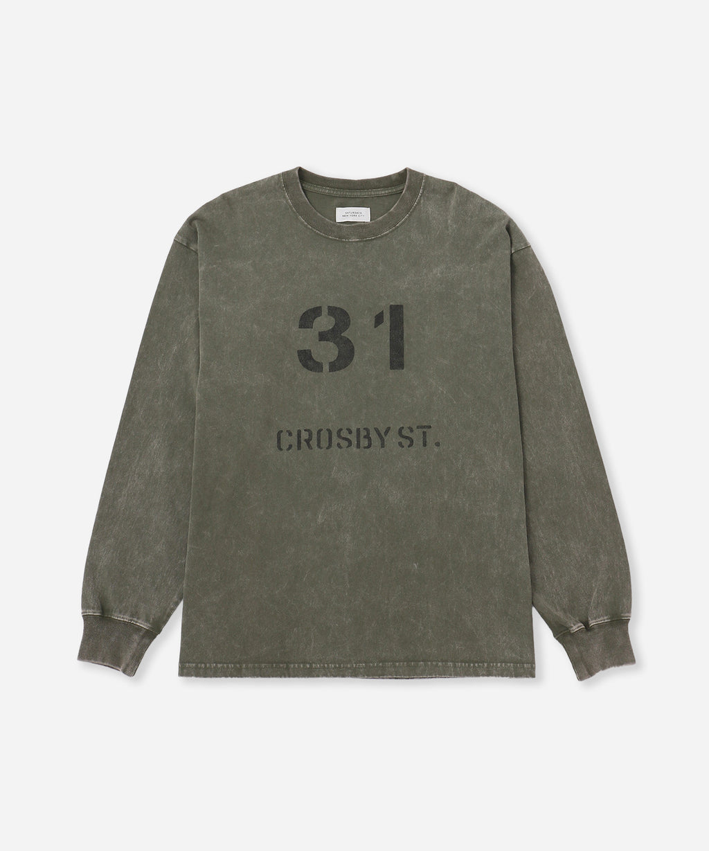 Crosby Stencil Print Relaxed Long Sleeve Tee