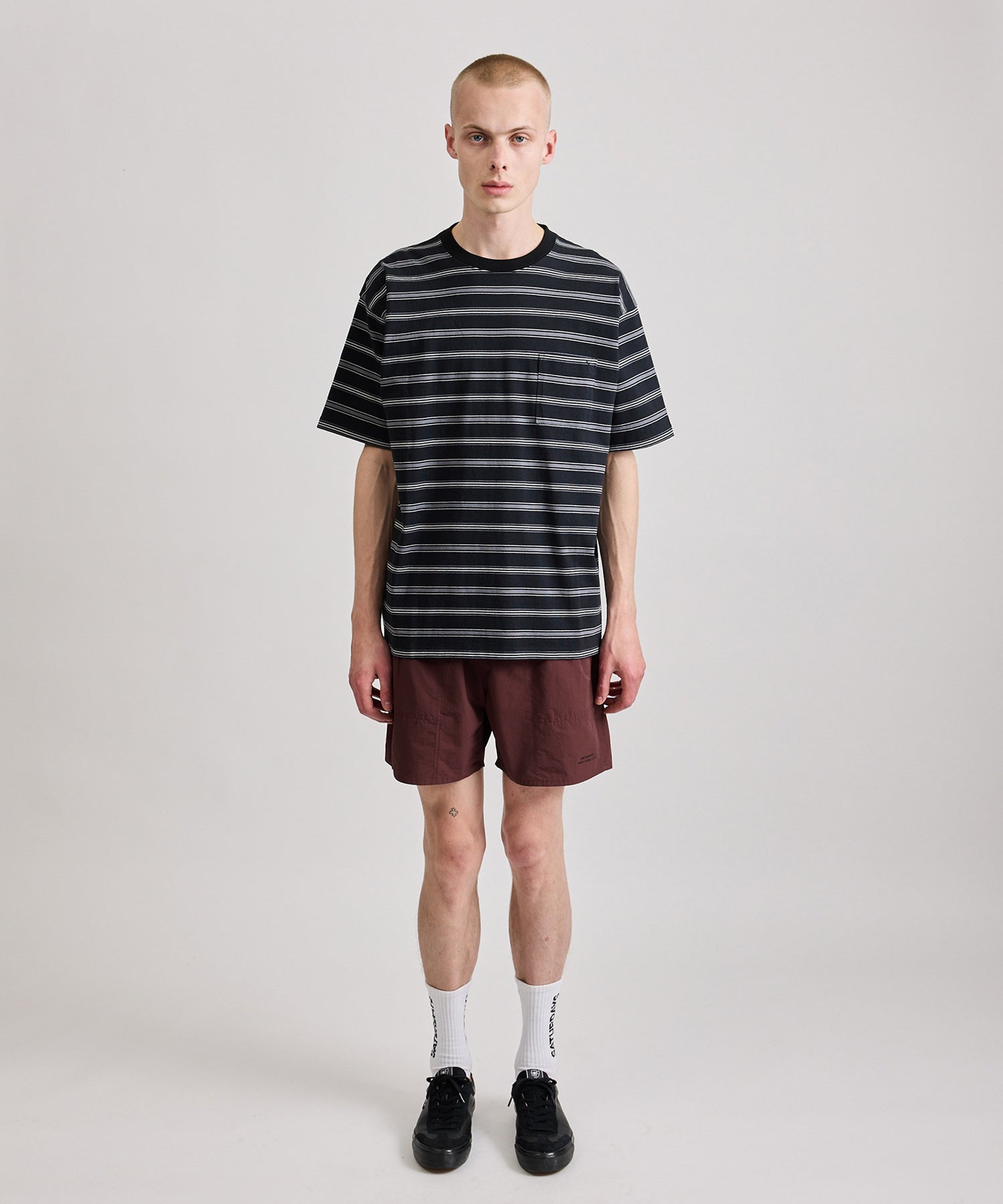Multi Stripe Relaxed Short Sleeve Tee