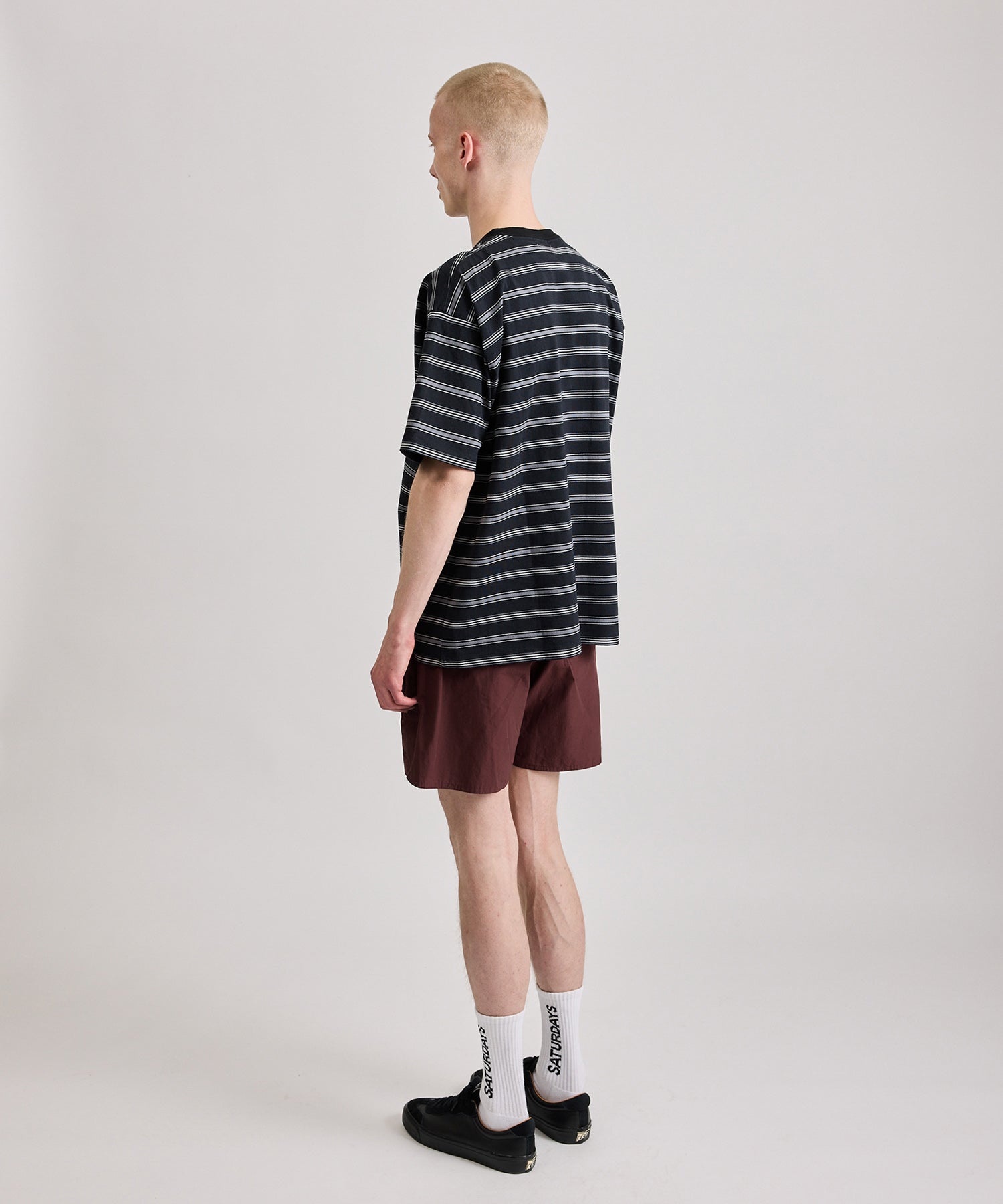 Multi Stripe Relaxed Short Sleeve Tee