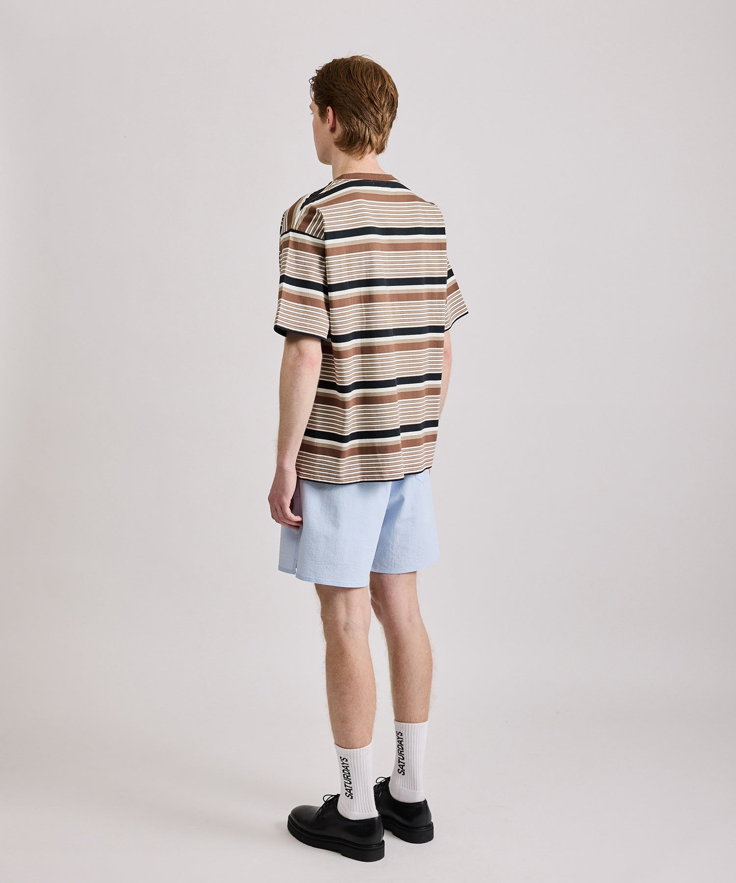 Multi Stripe Relaxed Short Sleeve Tee