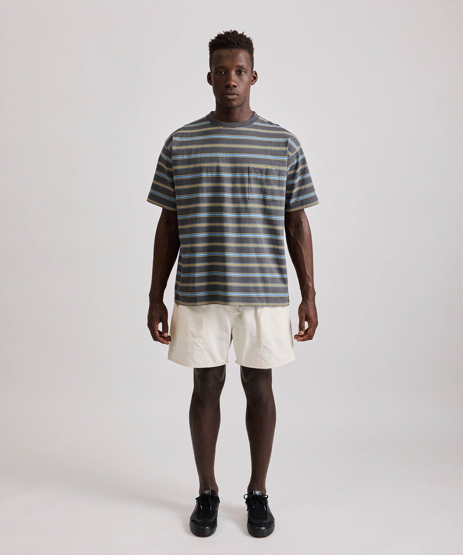 Multi Stripe Relaxed Short Sleeve Tee