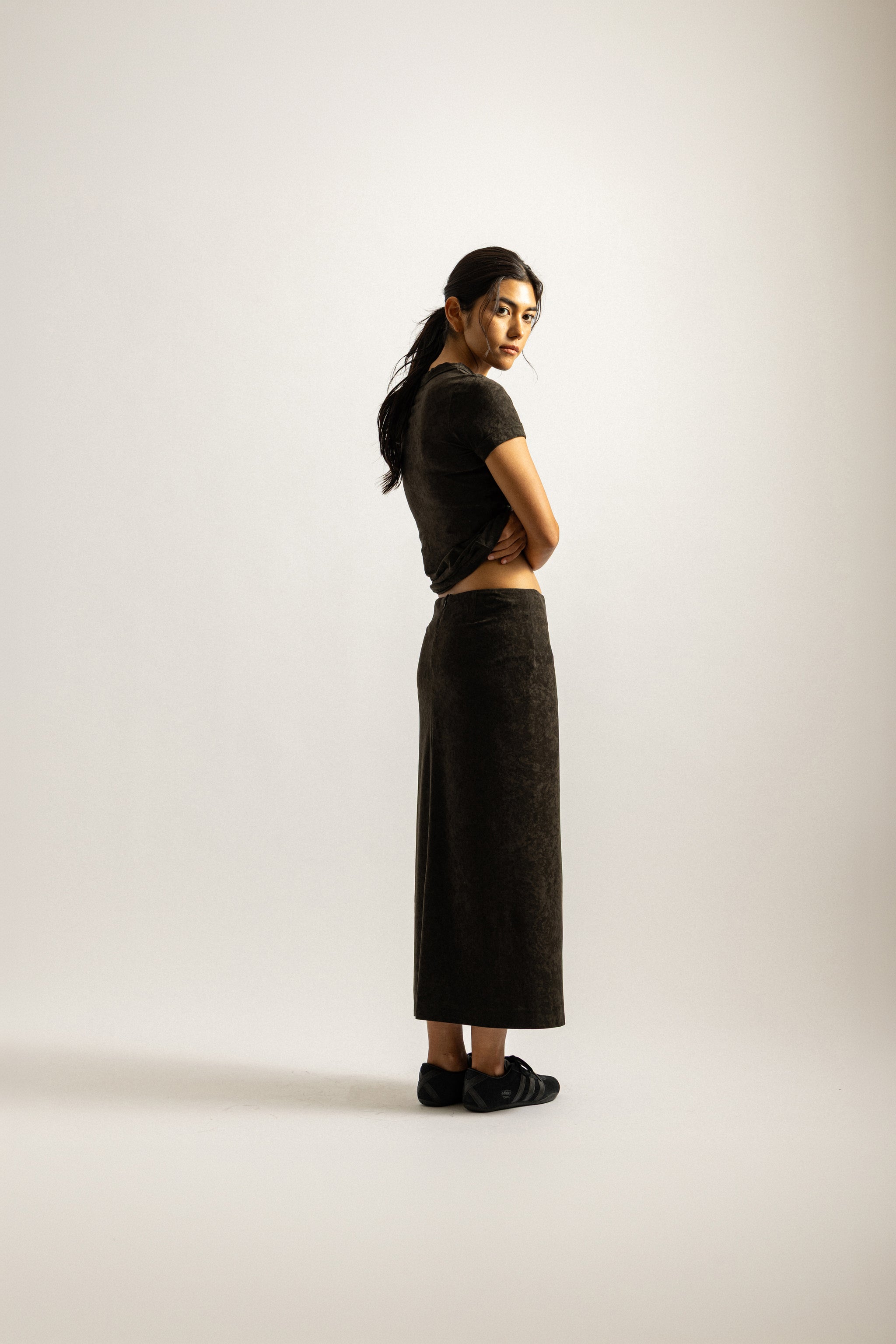 Amy Velveteen Midi Skirt